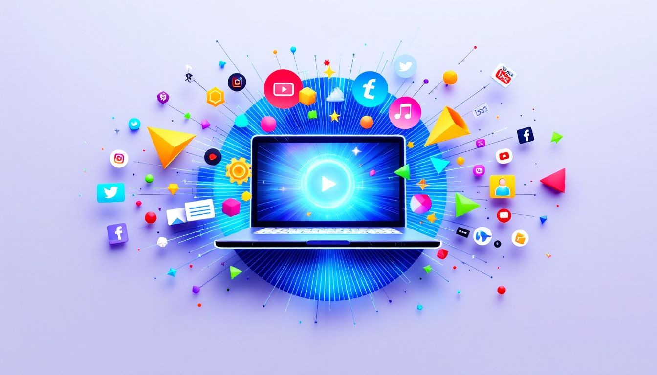 A selection of visual and media assets used in a online media kit.