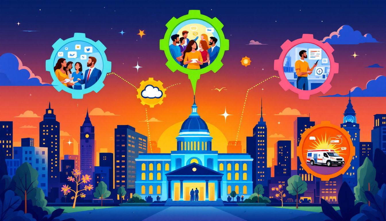 An illustration depicting the concept of government public relations and its importance.