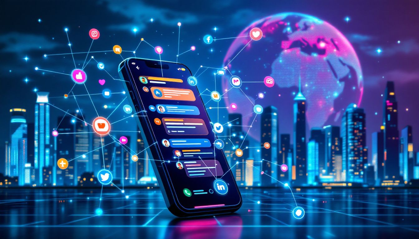 A graphic representation of the role of social media in public relations and its impact on brand image.