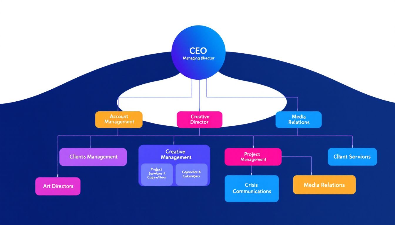 Organizational structure of PR agencies.
