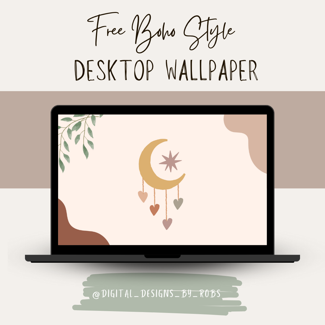 boho wallpaper, free boho download, star and moon wallpaper