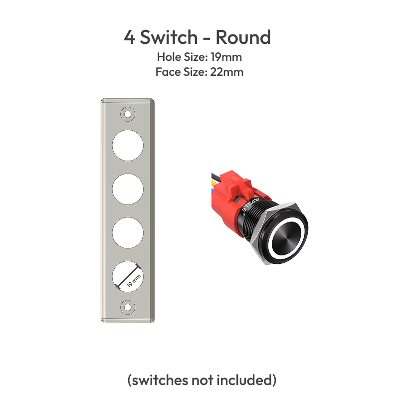 AuxPanel for 1st gen Toyota 4Runner Pickup, 4x 19mm round switch option