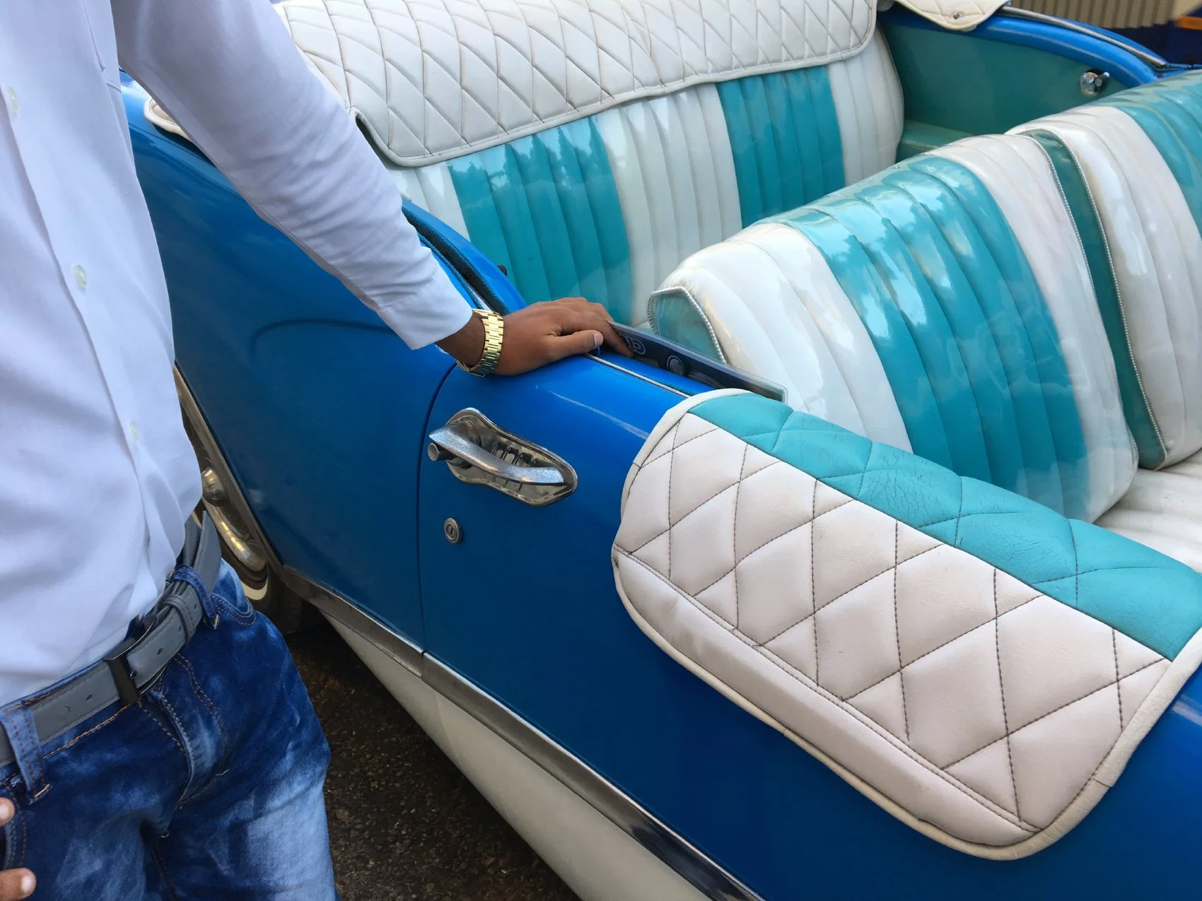 Taxi driver and his ride.