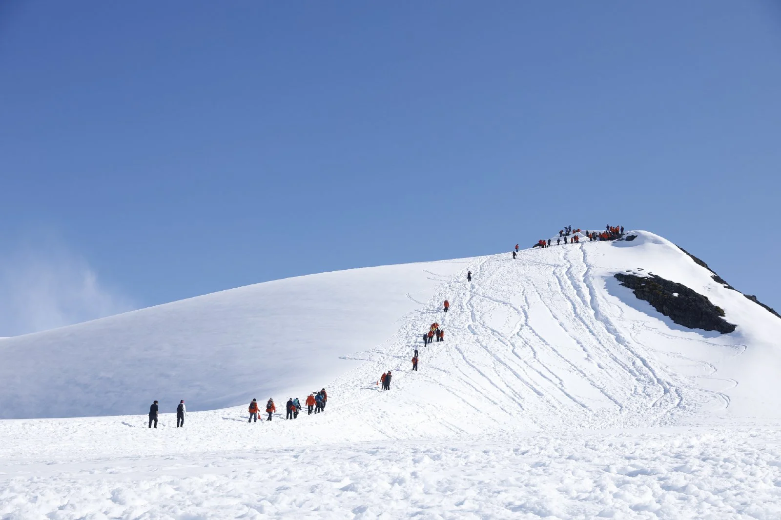 Hiking to the top of Half Moon island. Great views at the top awaited.