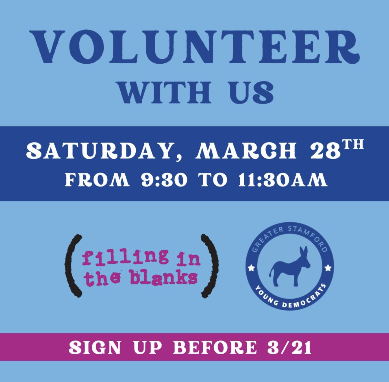 Volunteering at Filling in the Blanks