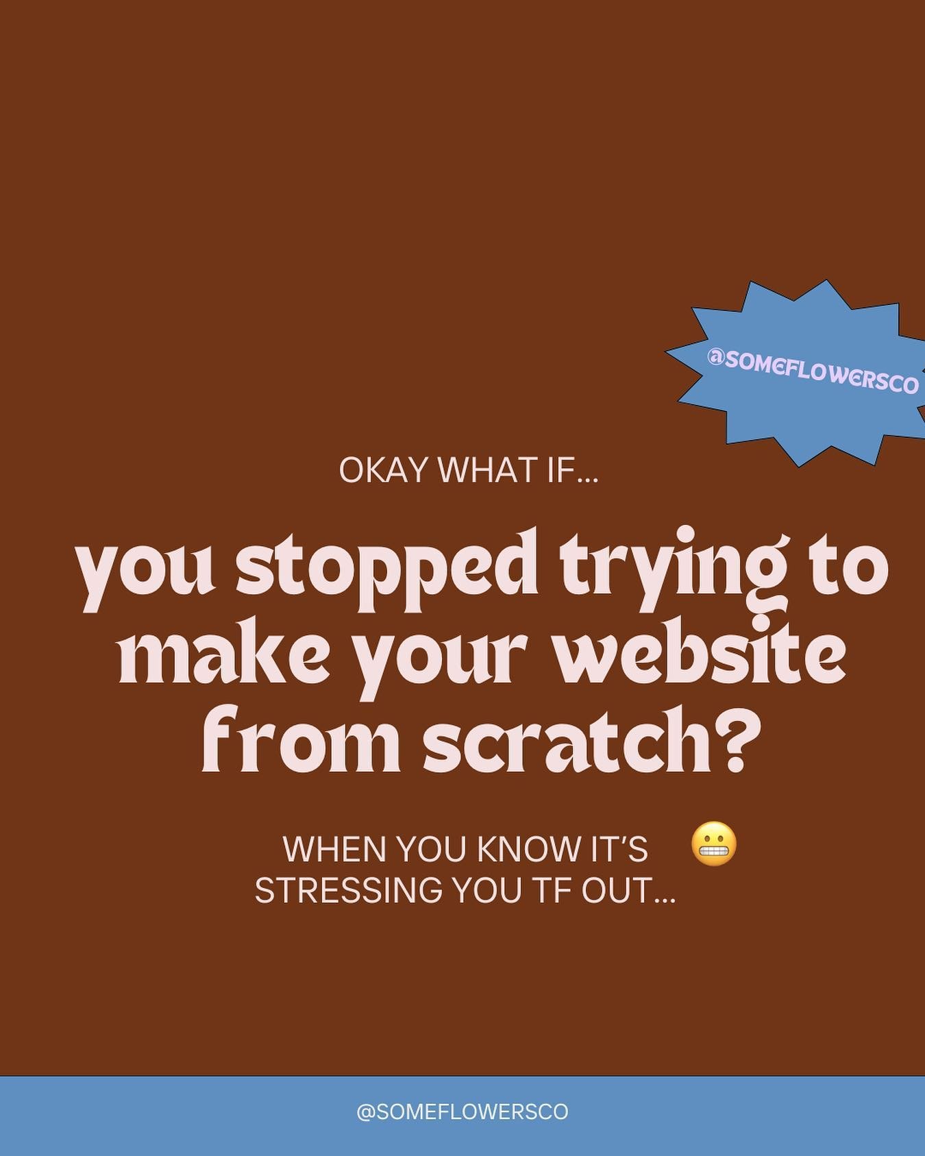 We know you like to do it alllll in your biz👀

You&rsquo;ve been playing around w/ Squarespace, Wix, Wordpress, etc for some weeks/months now (mhm we see you)

Onlyyyy to dread the feeling of having to keep making it from scratch 😮&zwj;💨

Or maybe