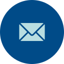 Email icon with white envelope on blue circular background