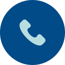 Phone icon with a white handset symbol on a blue circular background