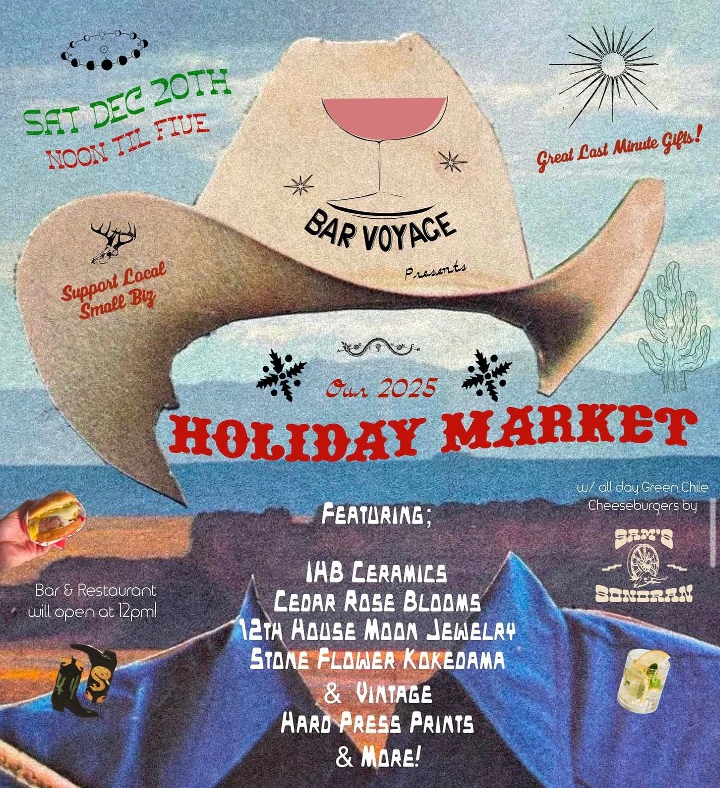 JOIN US for our HOLIDAY MARKET🎄
on Sat Dec 20th we&rsquo;ll be opening early at noon w an array of local makers/sellers set up by the fireplace for all your holiday shopping and personal indulgence needs🎁 sooo much rad stuff from @ihbceramics @ceda