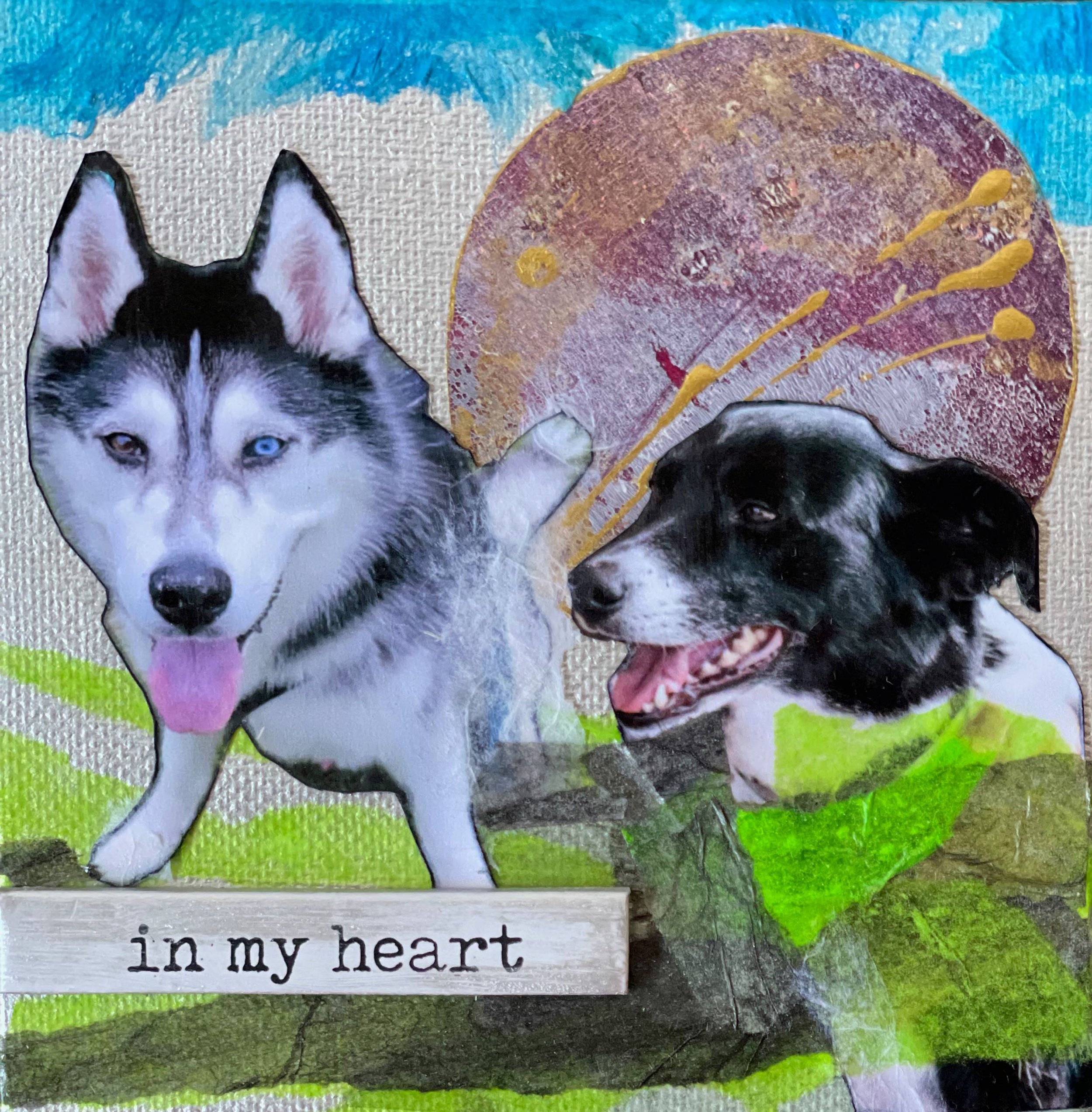 In My Heart   4 x 4 in   Pet Memorial - By Commission 