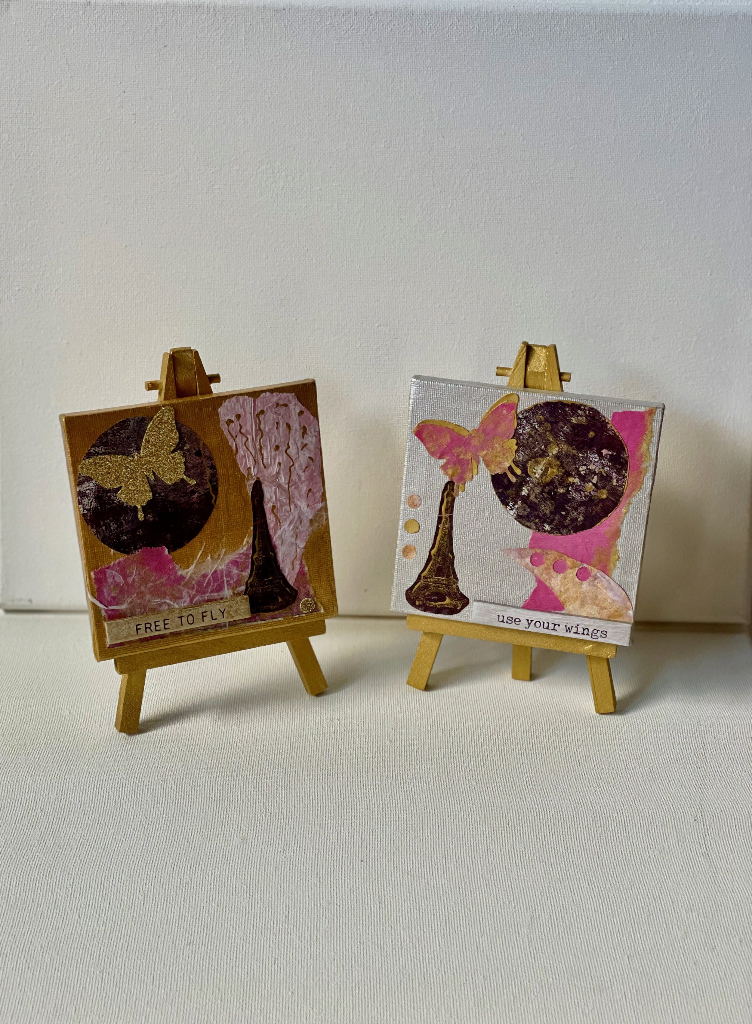 Mini Collages on Easel - By Commission