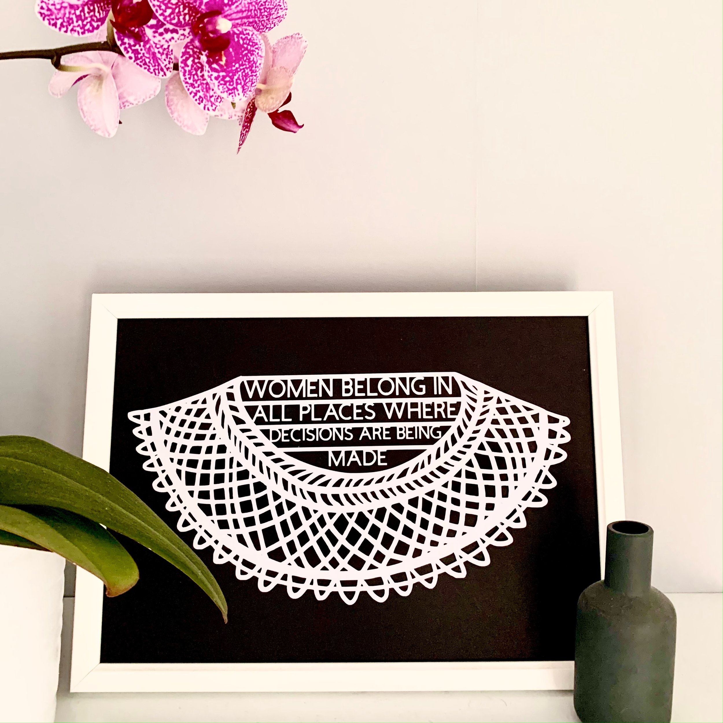 RBG Ruth Bader Ginsburg feminist art nicola joy papercut women belong all places where decisions being made 3.jpeg