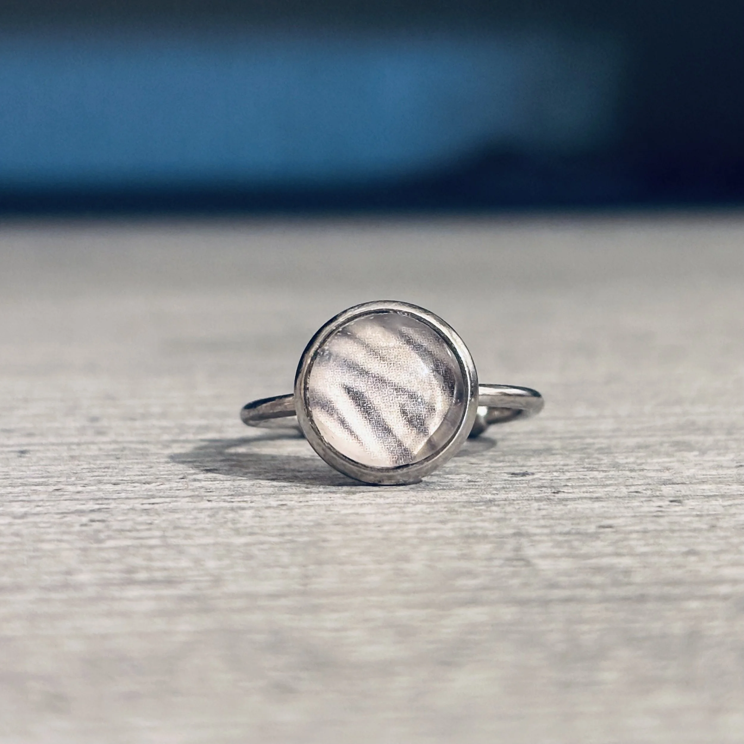 Grey Stripes Fashion Magazine Ring
