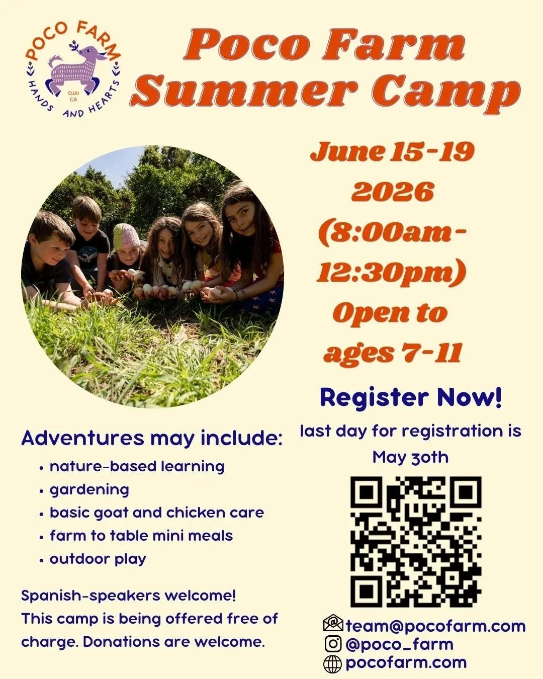 Poco Farm welcomes 18 children to our four-acre learning farm. The farm's child-centered inquiry based approach creates opportunities for learners to connect with the environment, community and self. Children provide their input and curiosity to guid
