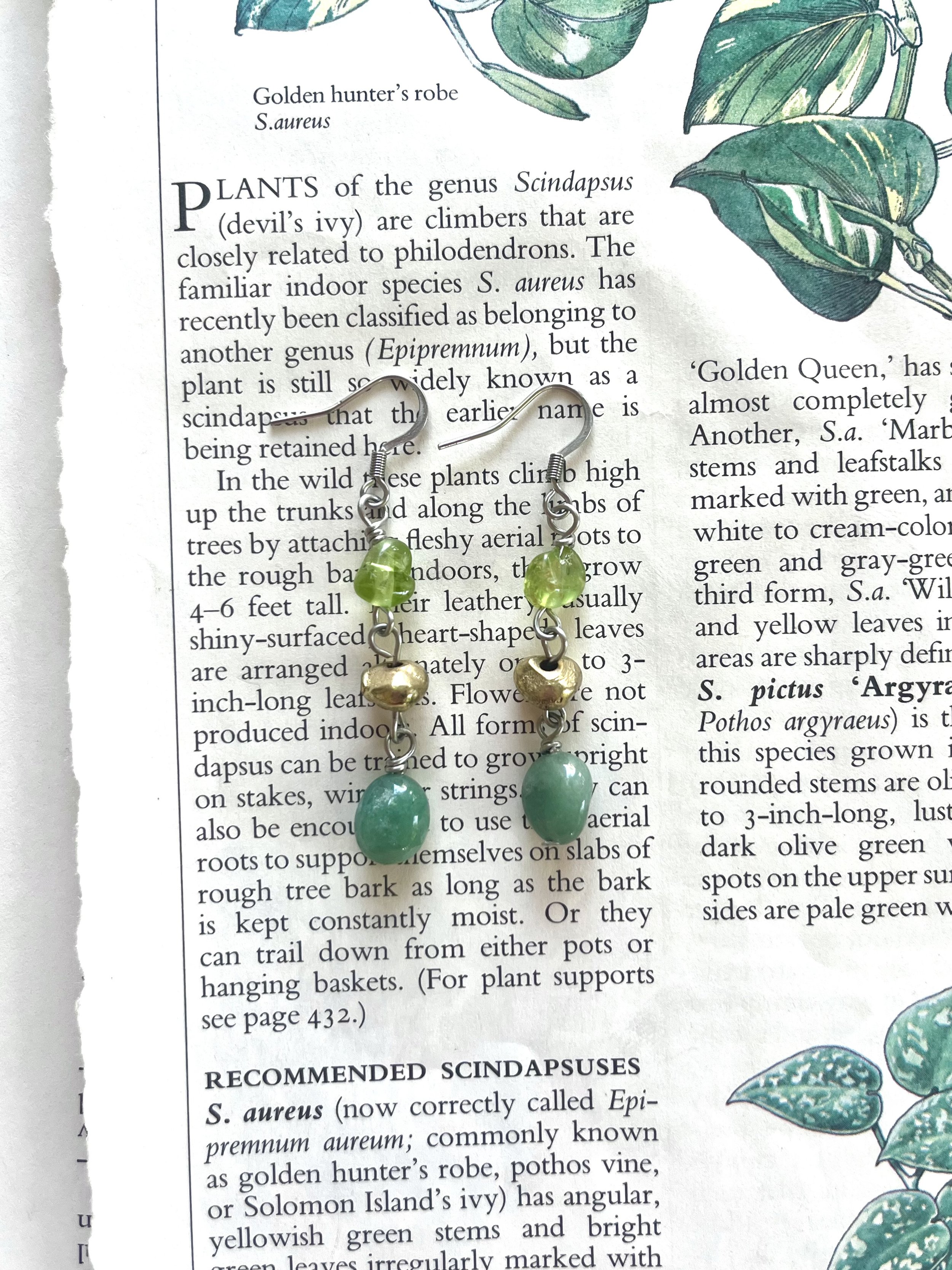 Peridot Brass & Aventurine Tears
