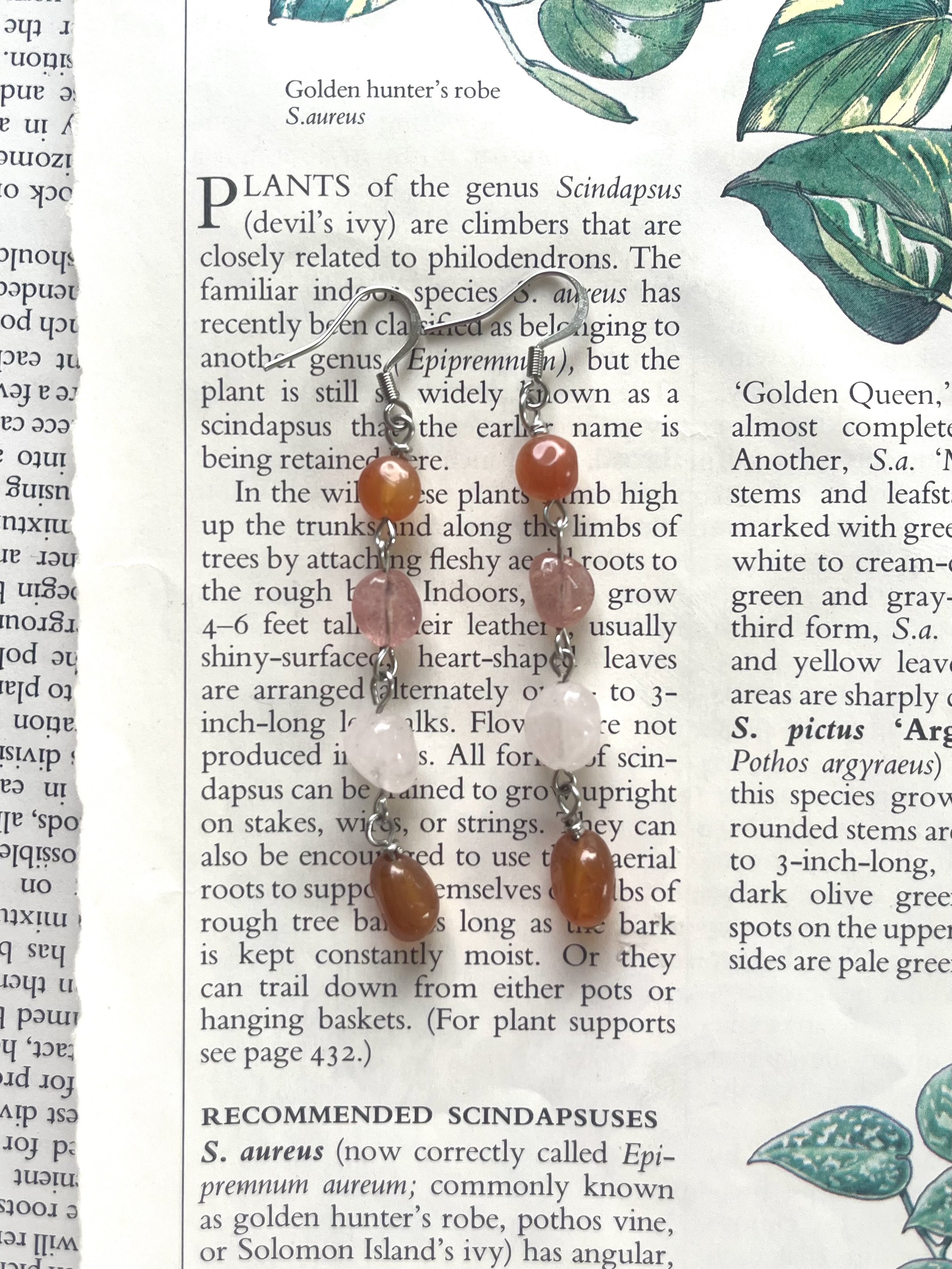 Orange Agate Rose Quartz & Strawberry Quartz Tears