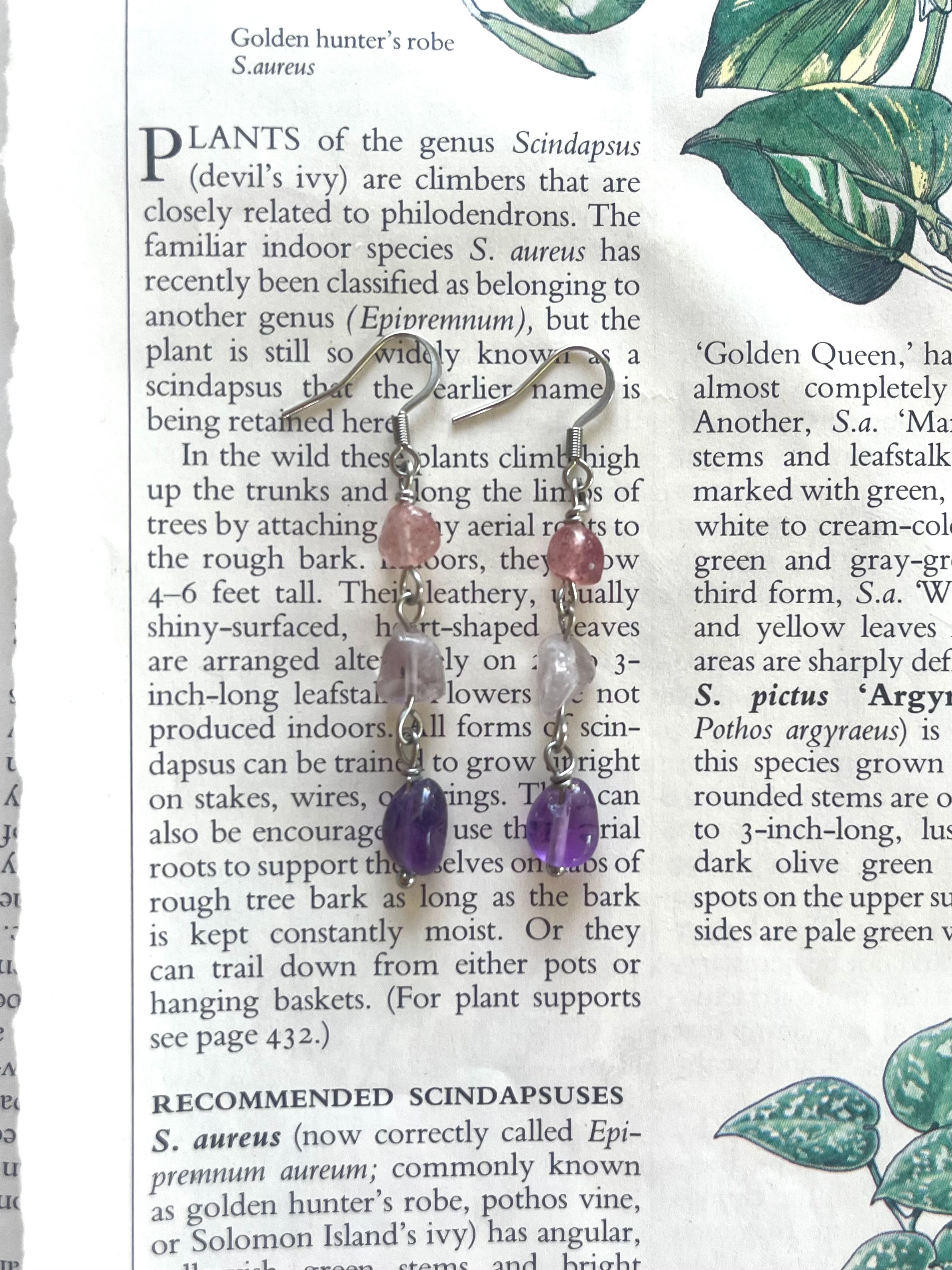 Cherry  Quartz & Amethyst Tears