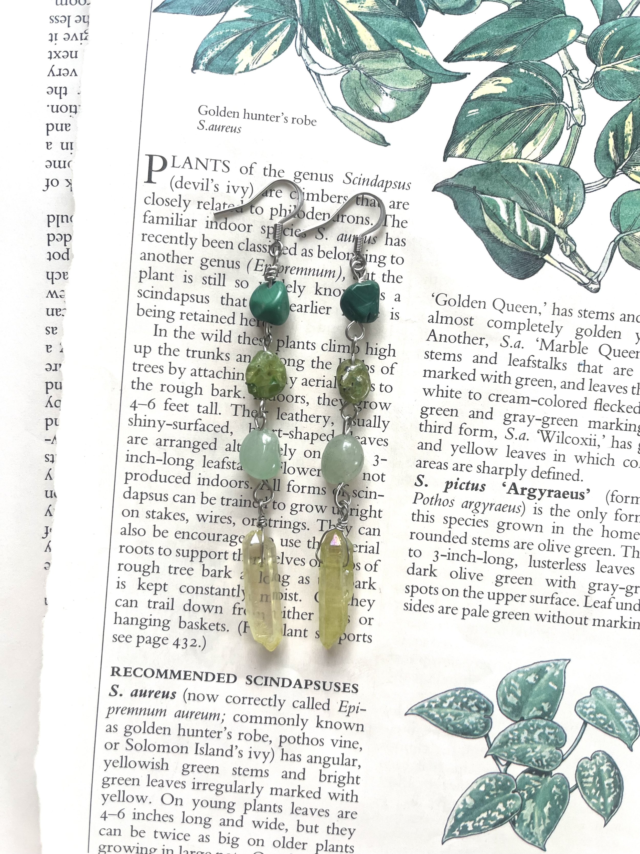 Malachite Peridot & Aventurine Crystal Tears