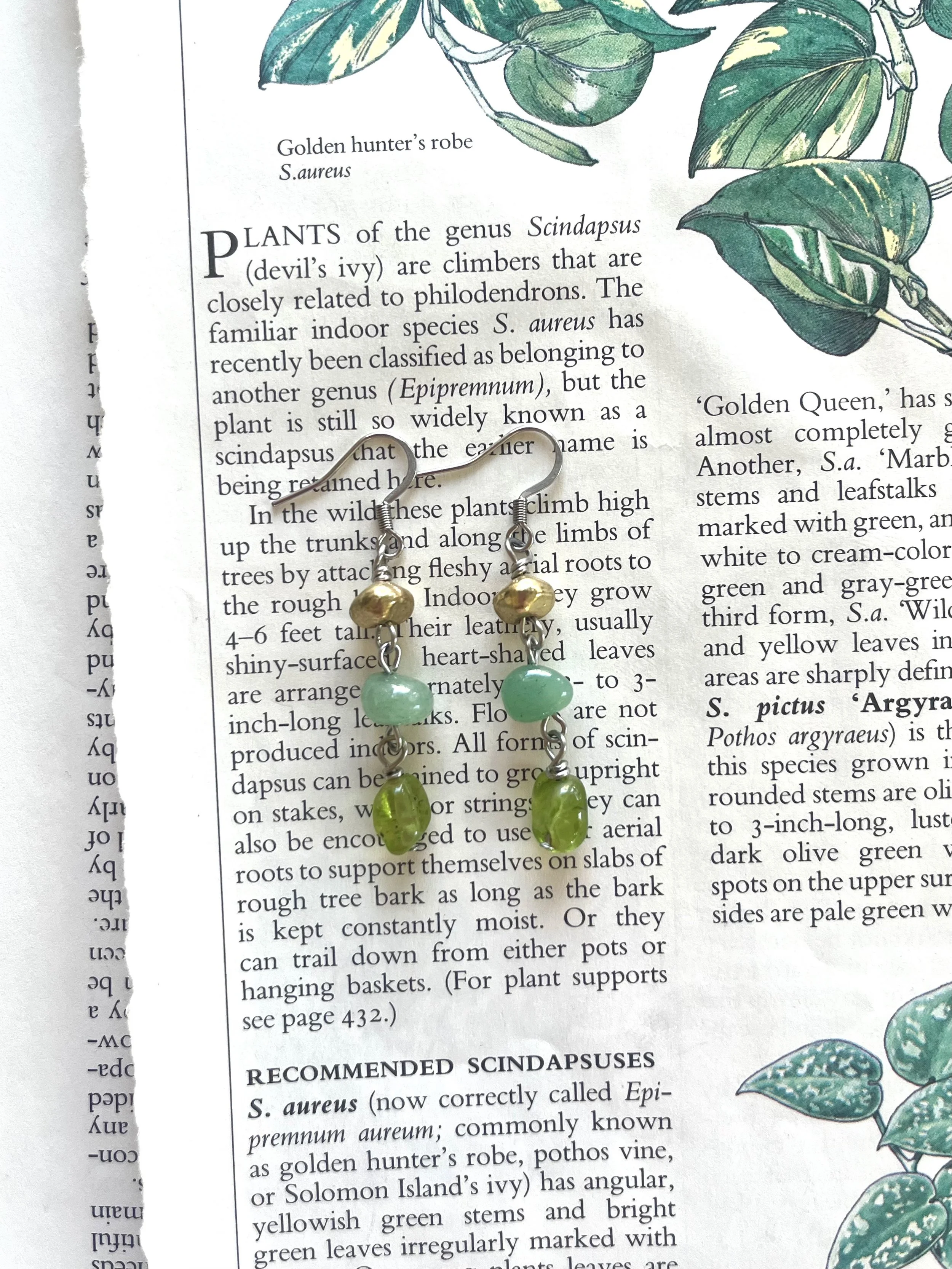 Brass Peridot & Aventurine Tears