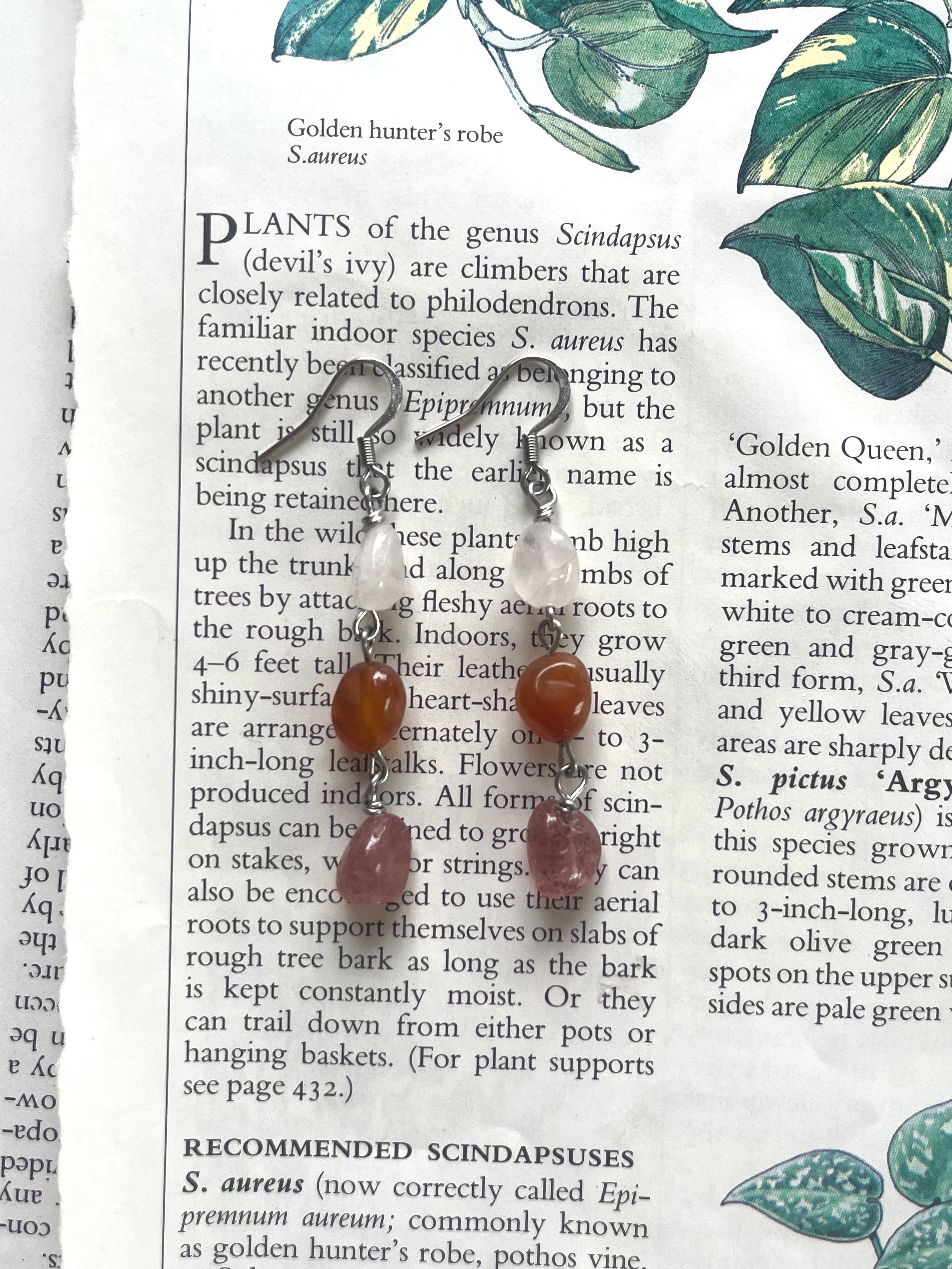 Rose Quartz Orange Agate & Strawberry Quartz Tears