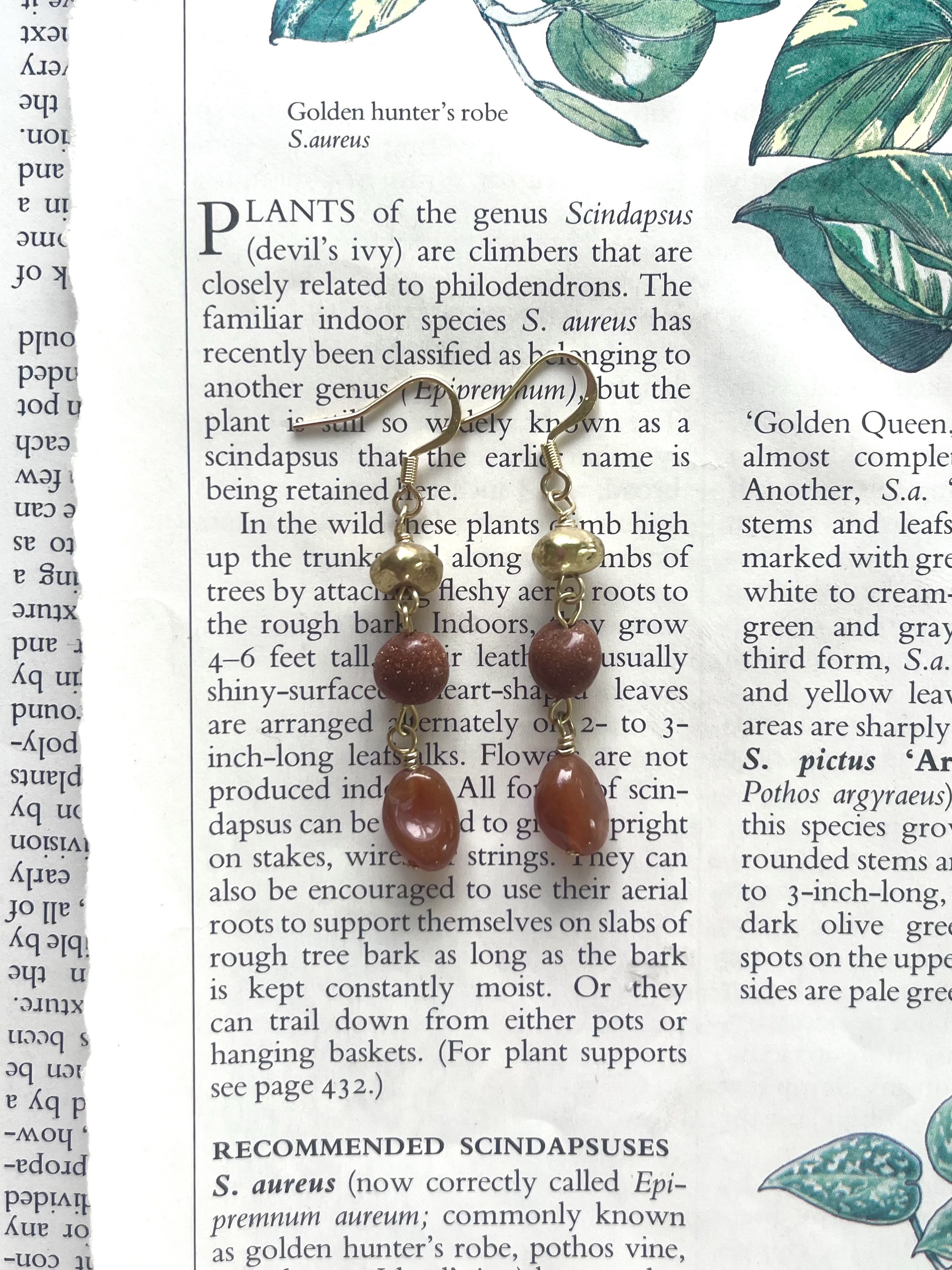 Orange Agate Sunstone & Brass Tears
