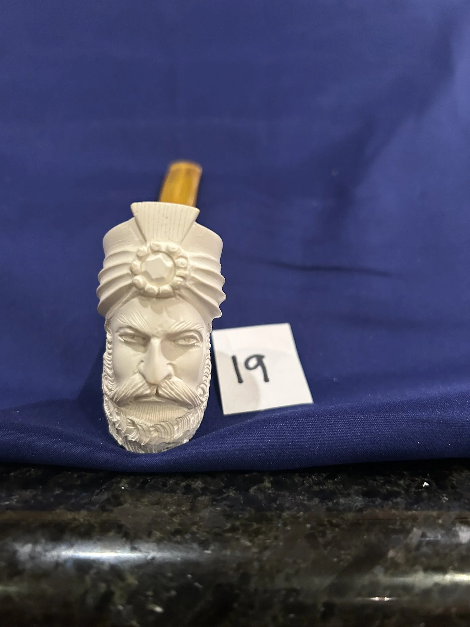 Meerschaum pipe Carved Sultan head unused