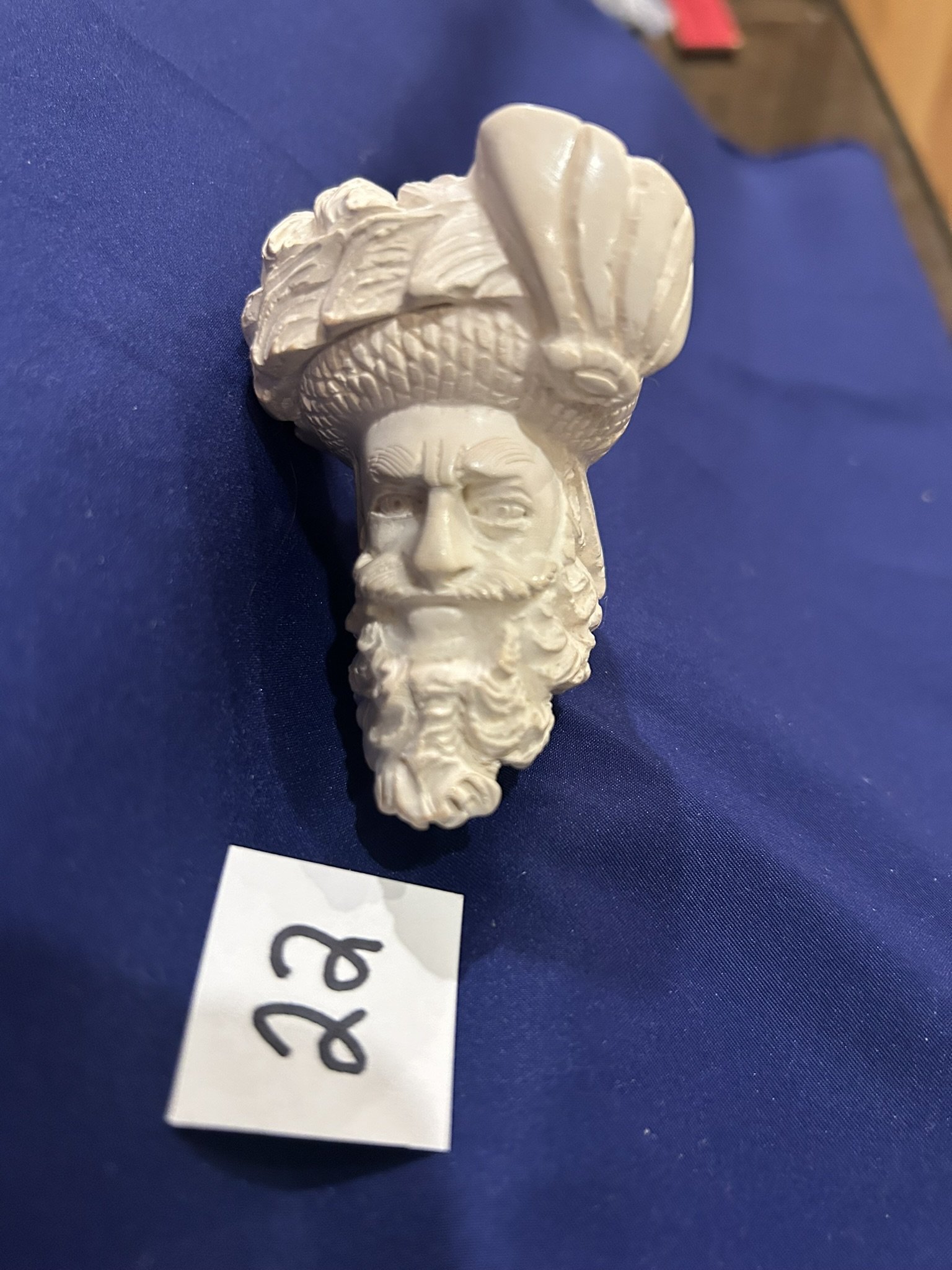 Meerschaum pipe carved Sultan unused vintage very good shape black