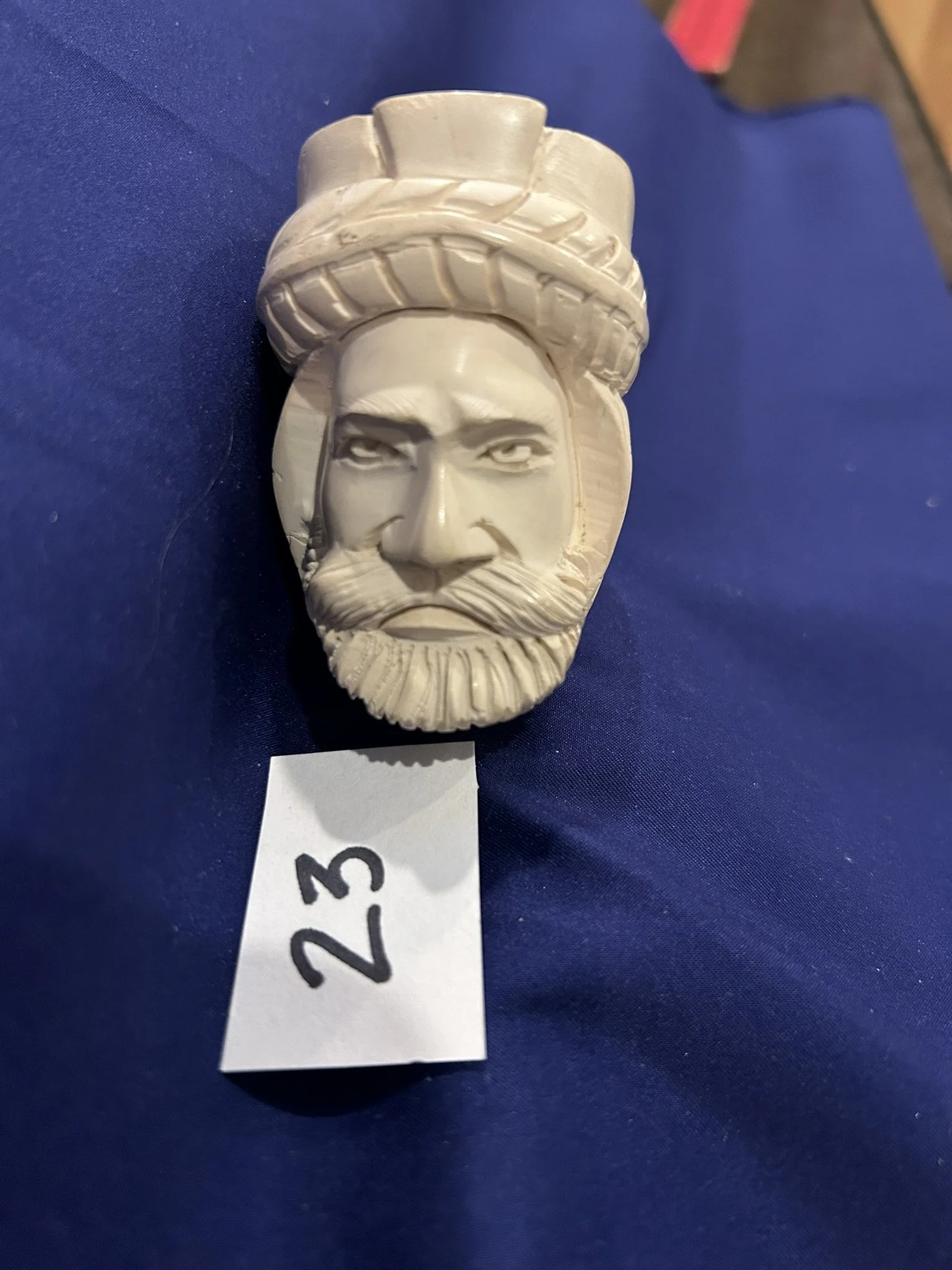 Meerschaum pipe large block Sultan carving unused vintage