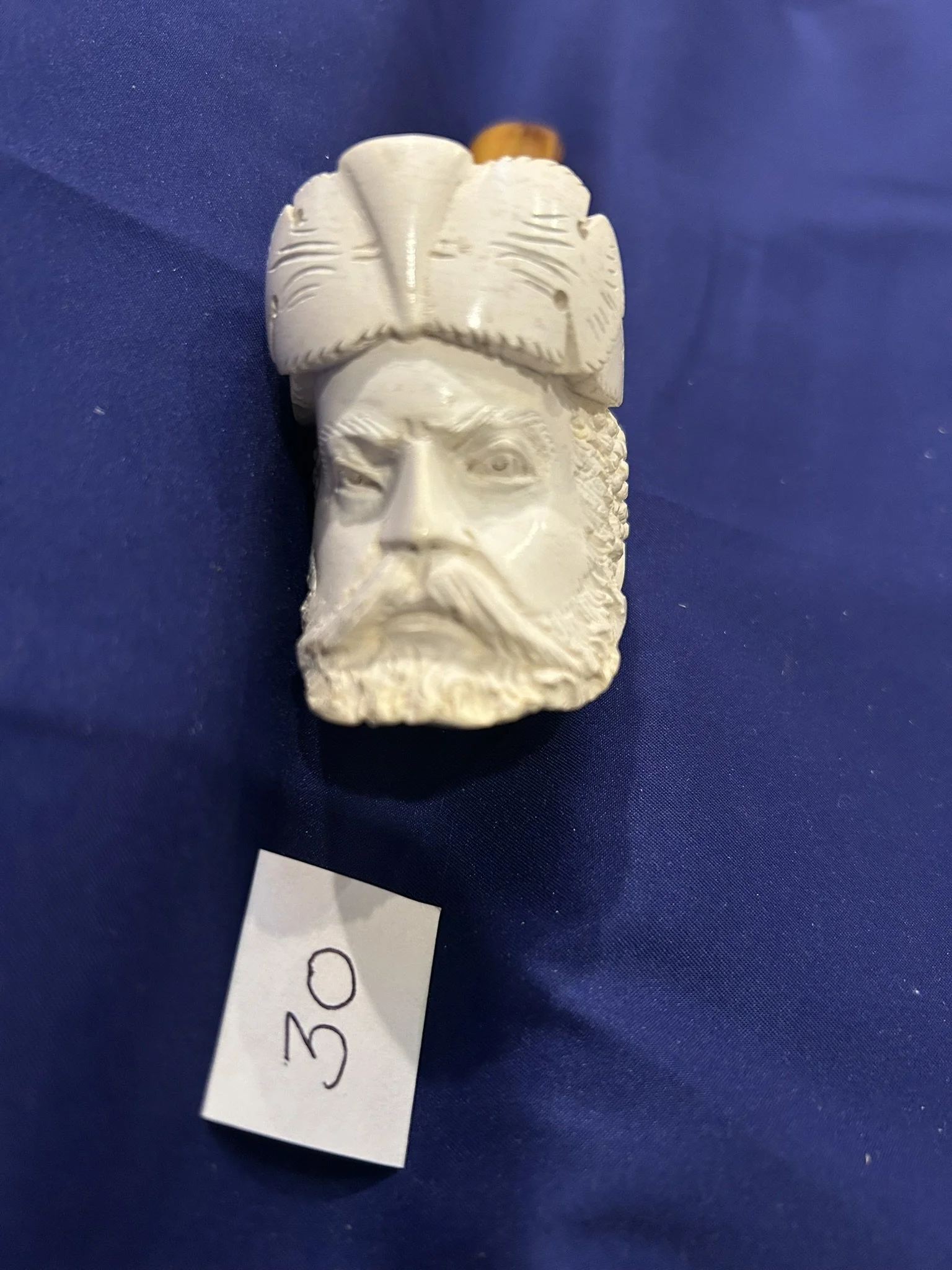 Meerschaum pipe Bacchus style wine god unused  very nice