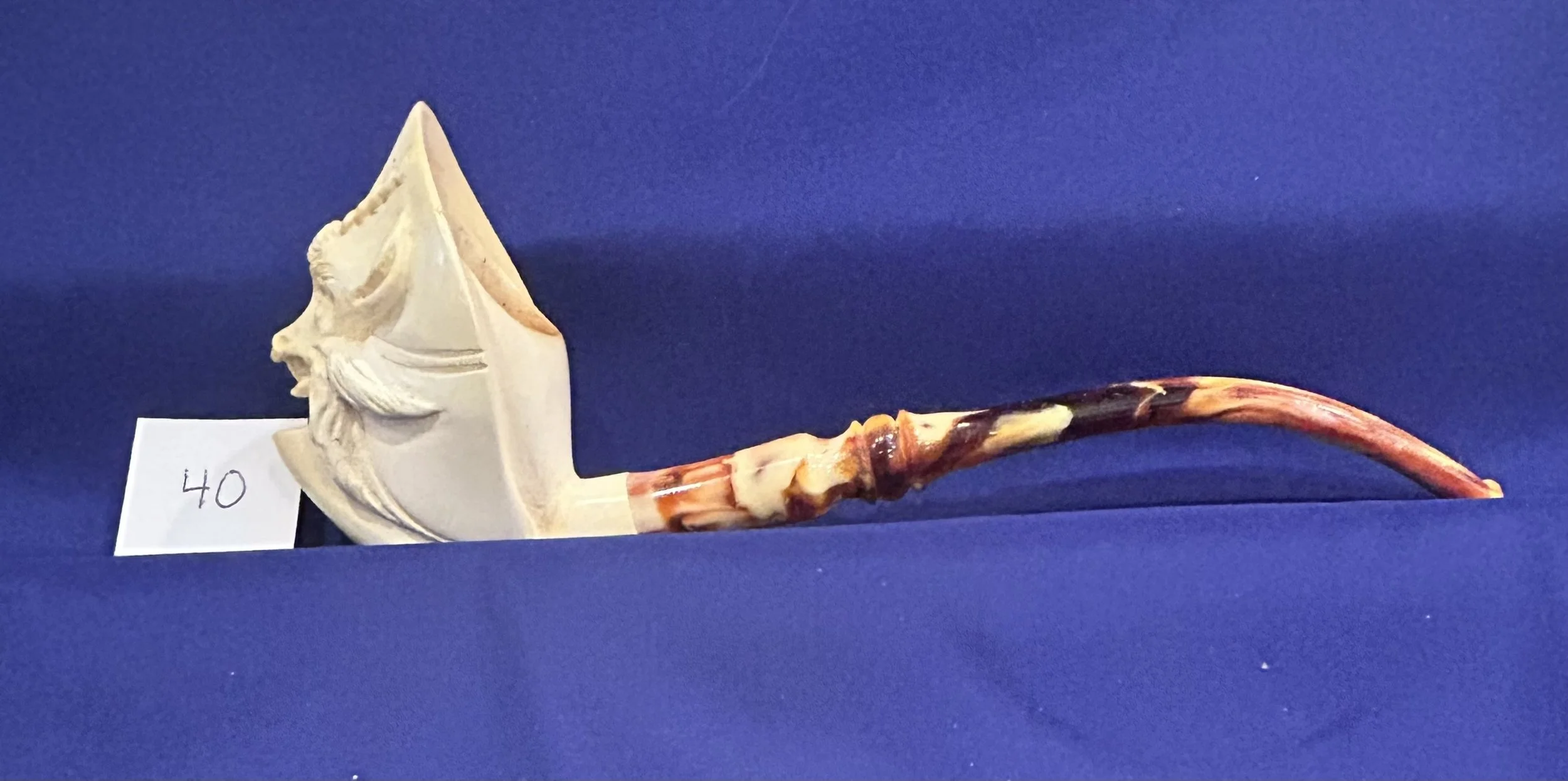 Meerschaum pipe carved Dragon head in case