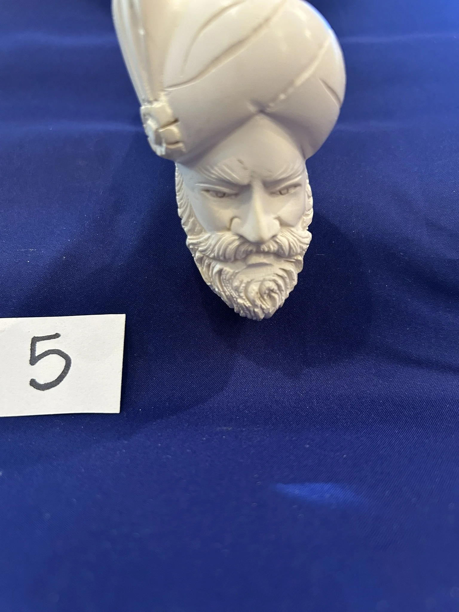 Meerschaum pipe Carved Sultan head exteneded shank 7.5 inches long unused