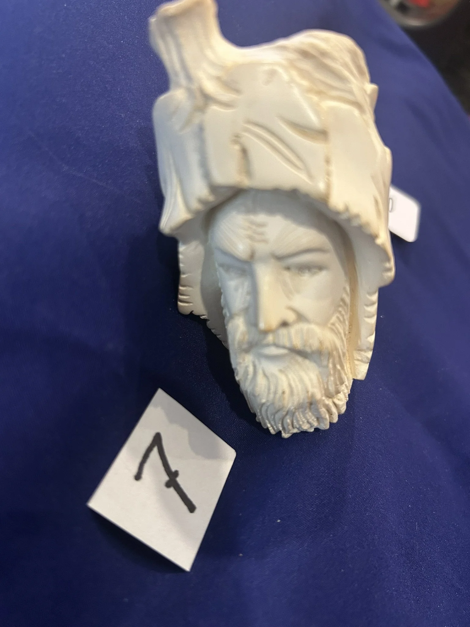 Meerschaum pipe Bacchus carving Wine God unused block meerschaum