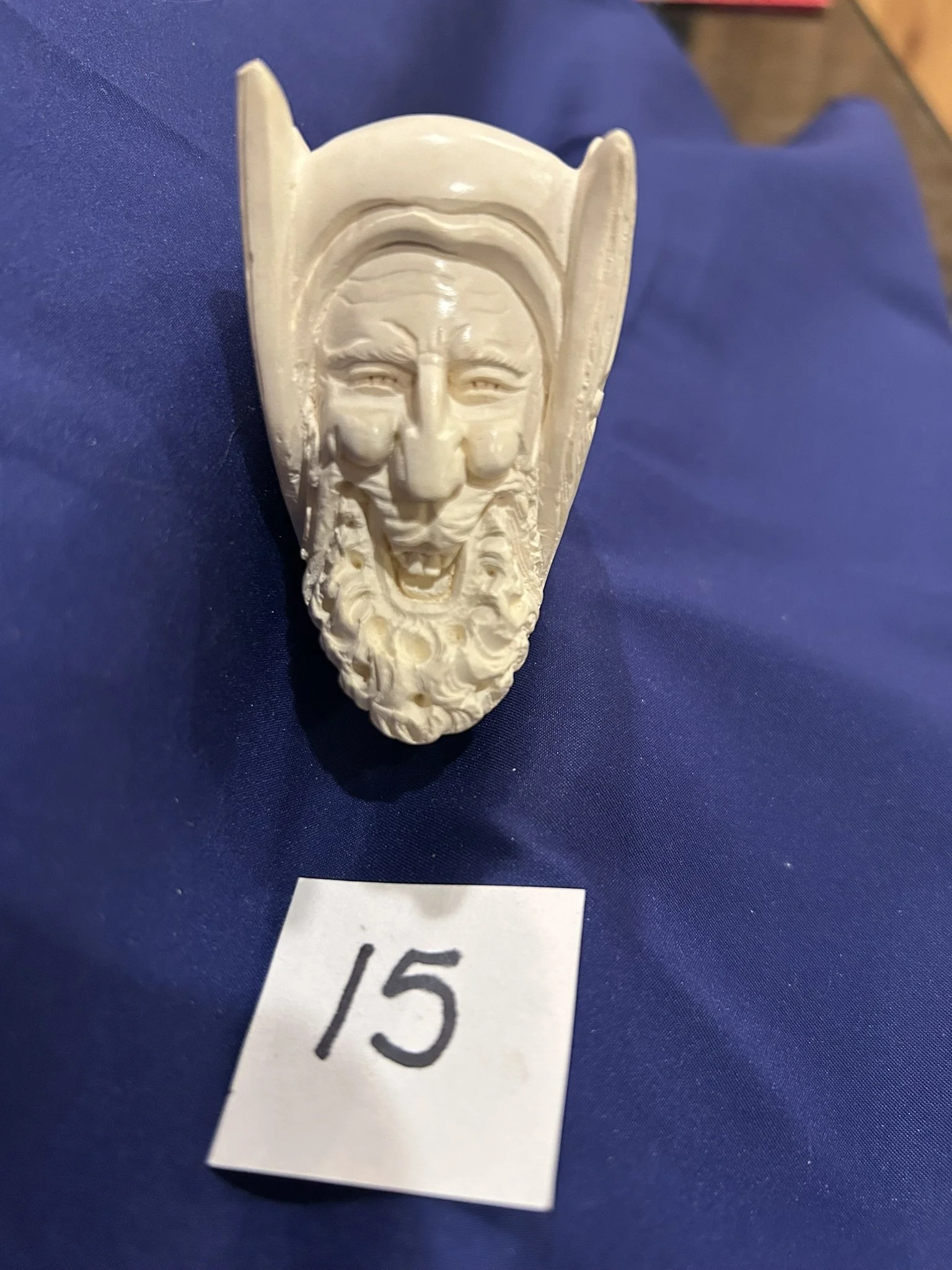 Meerschaum pipe Laughing Bacchus unused  block meerschaum with case