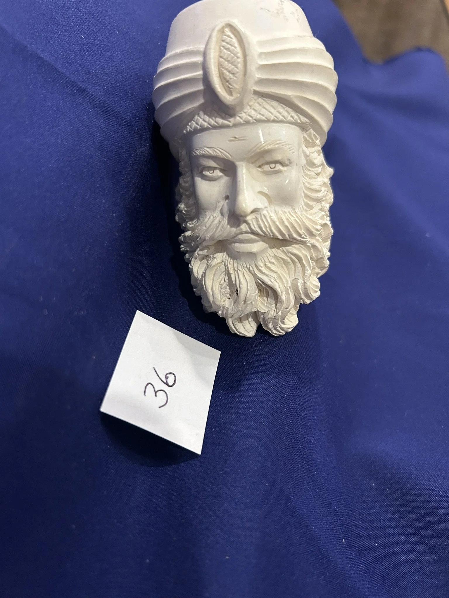 Meerschaum pipe Hayim Pinhas block meerschaum Sultan carving unused