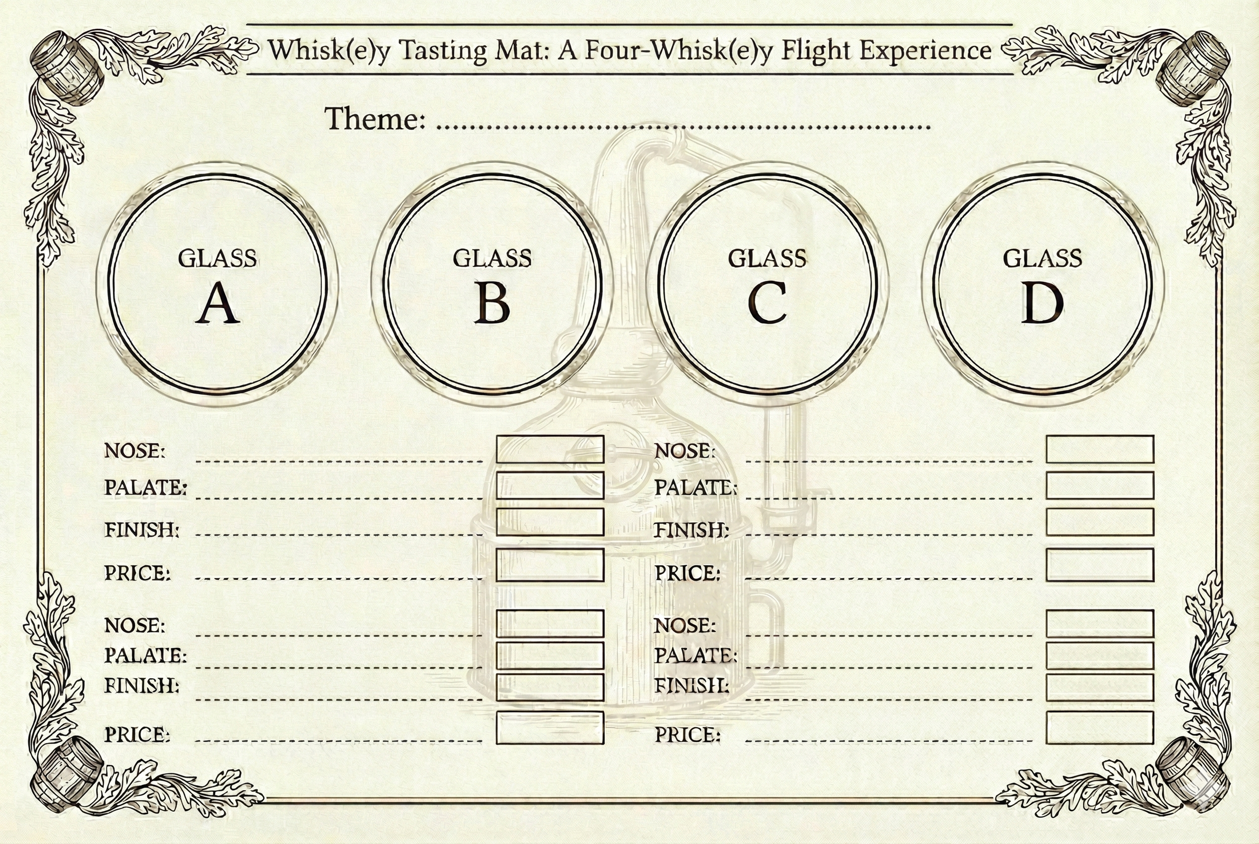 Whiskey Tasting Mat
