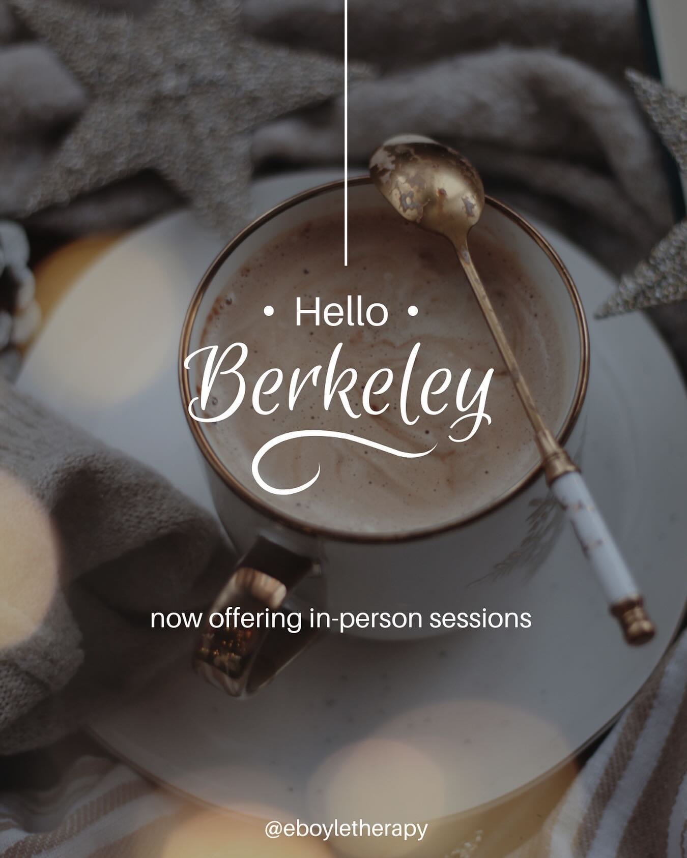 Well hello Berkeley! In addition to offering online therapy, I&rsquo;m so pleased to announce I&rsquo;m now offering in-person therapy sessions in a beautiful office in Berkeley. I have immediate availability on Wednesday afternoons and evenings to s