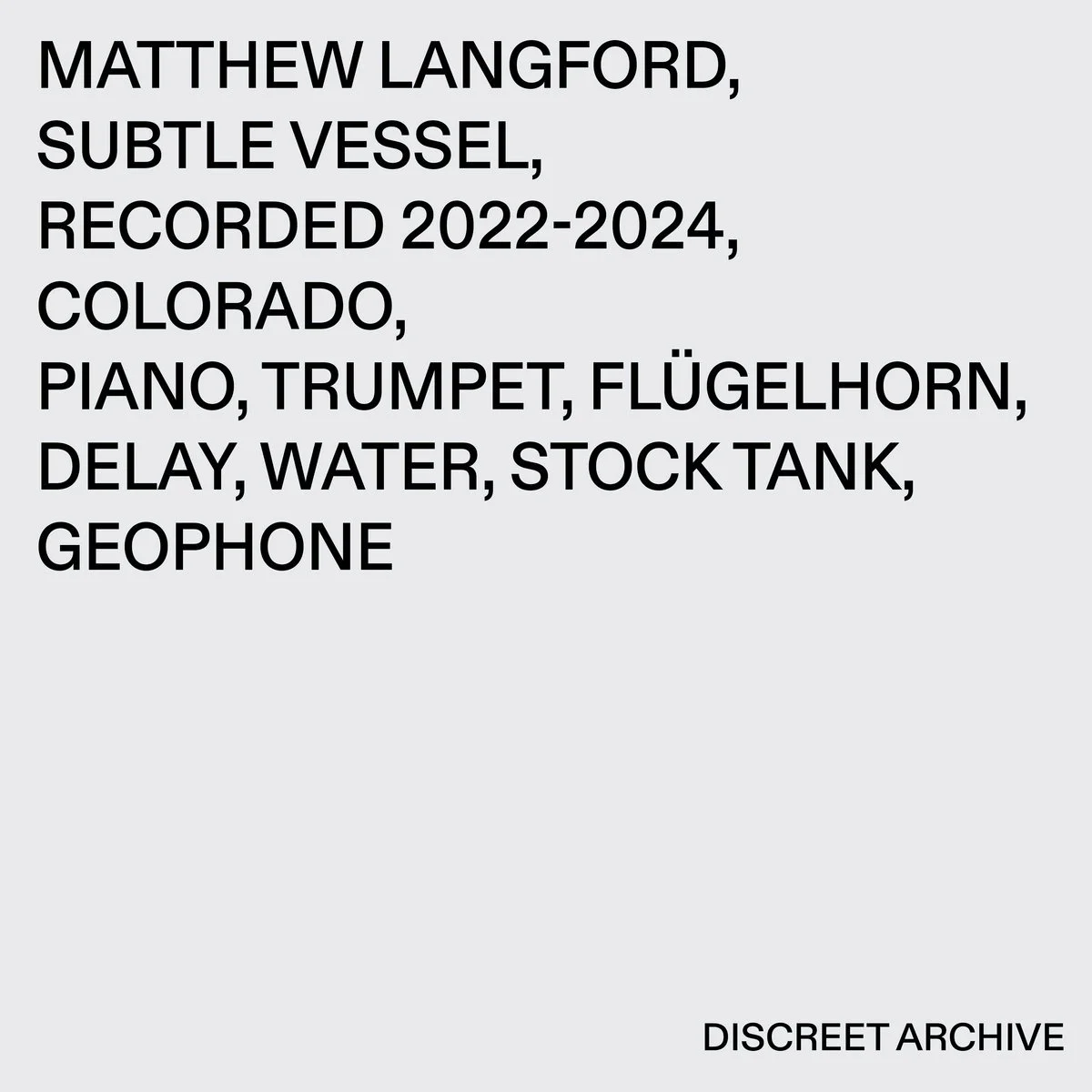 Matthew Langford - Subtle Vessel