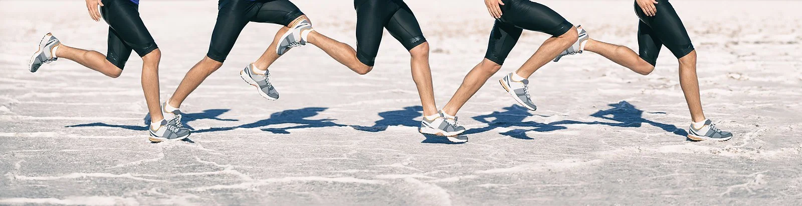 Sequence showing the phases of a runner's gait cycle