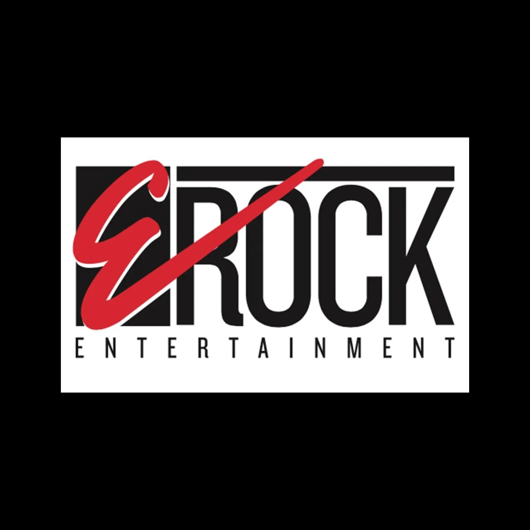 Logo with the words 'Crock Entertainment' in black and red, with a red stylized 'C' and a diagonal red line crossing through the text.