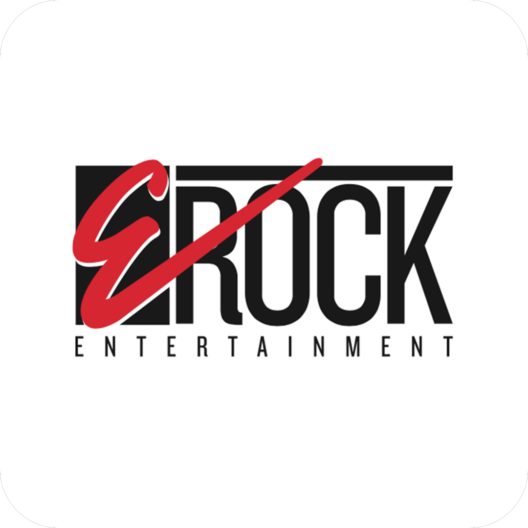 Logo of E3 Rock Entertainment with black and red text.