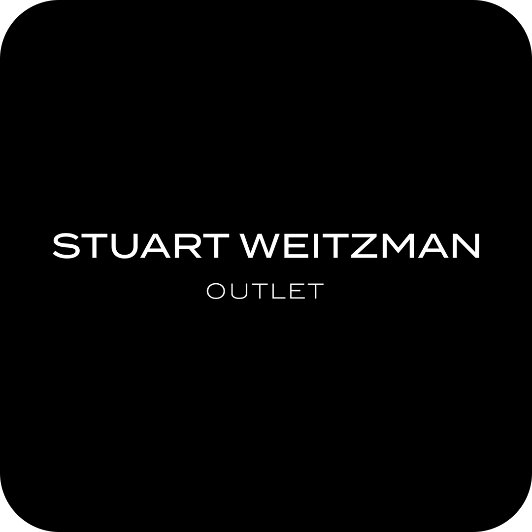 Black background with white text reading "Stuart Weitzman Outlet"