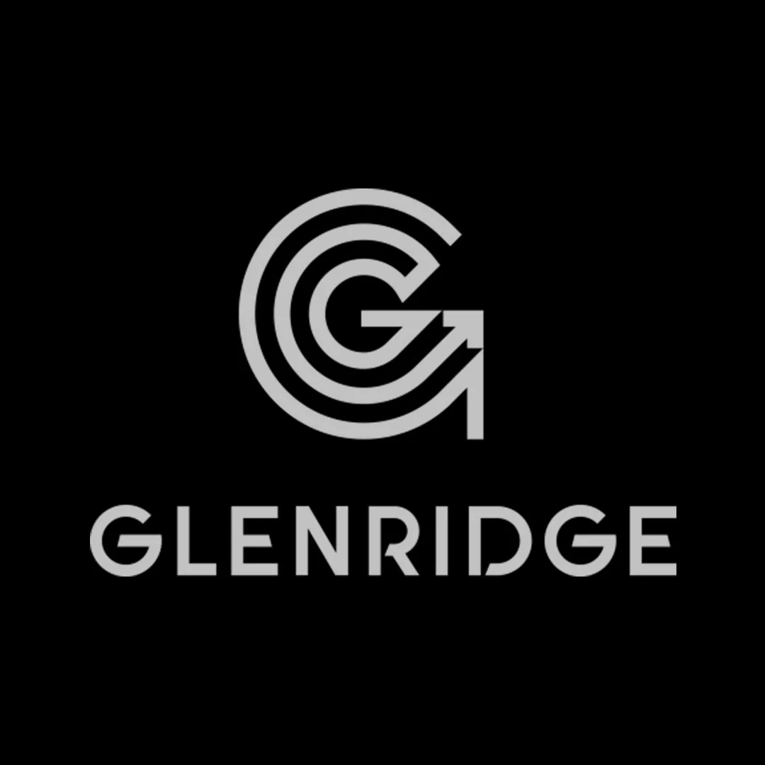 Glenridge logo with a stylized 'G' and arrow design on a black background.