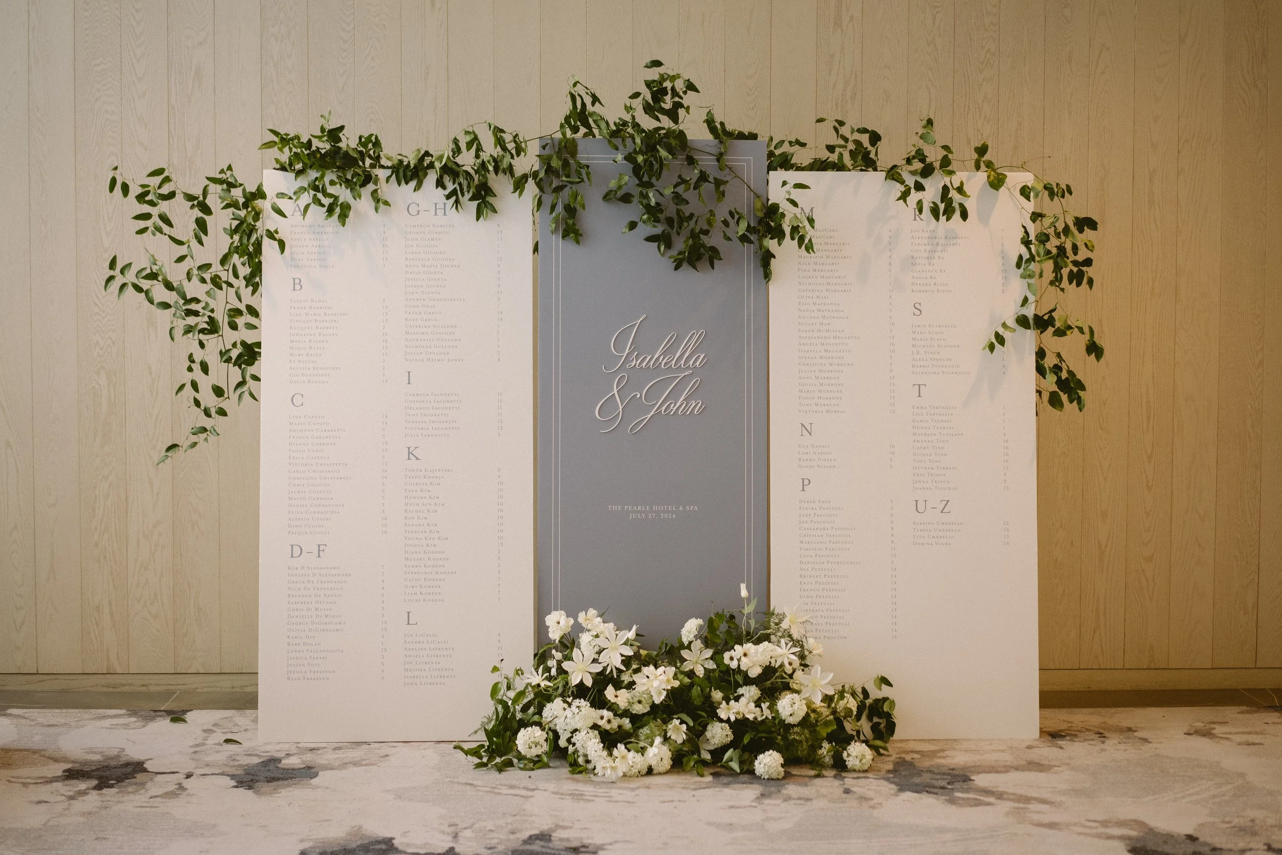 3 Piece Seating Chart