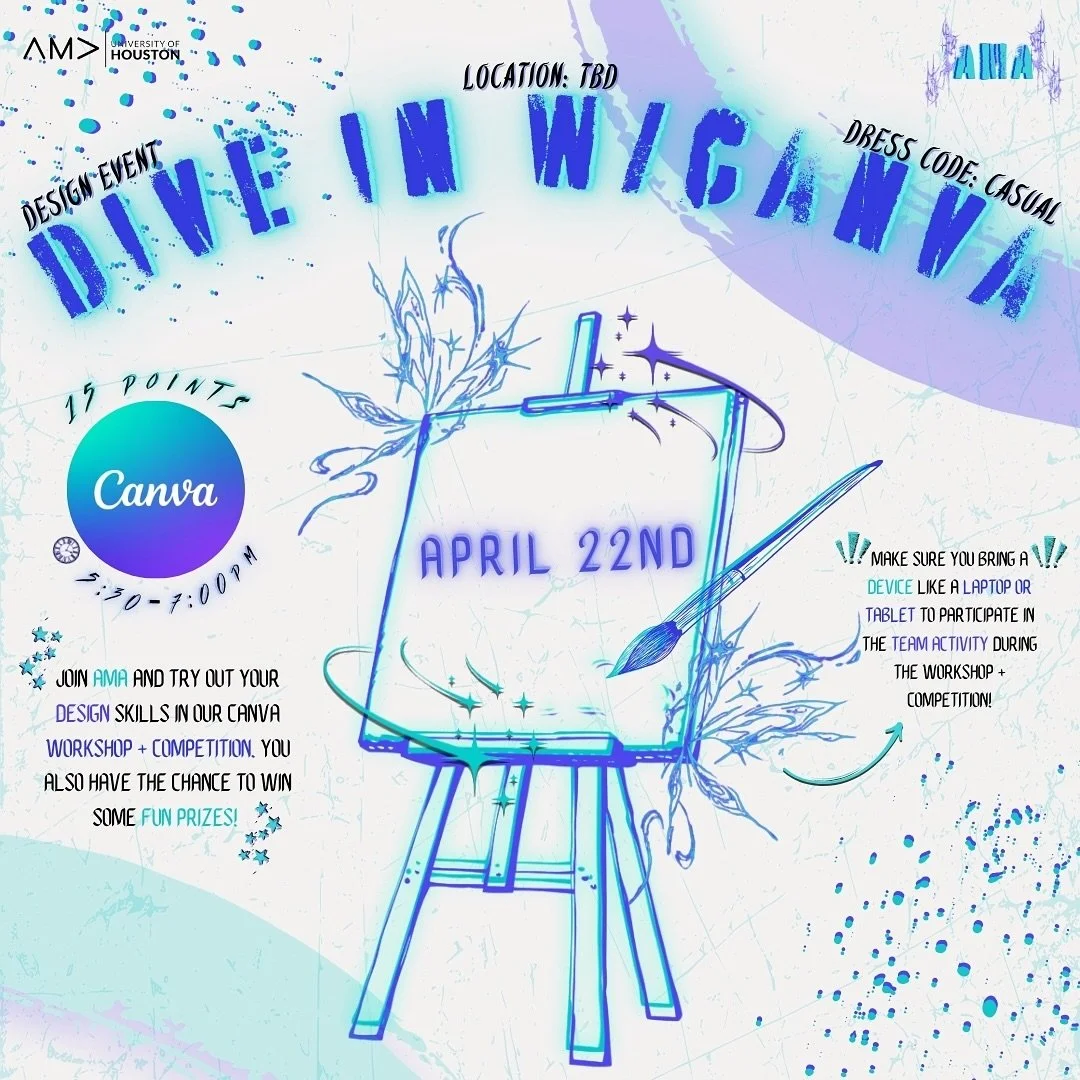 Flash your creativity with fAMAly! ⚡️ Join us this Tuesday where we will be having a design workshop where we&rsquo;ll take a deep dive with Canva &amp; compete to make some AMAzing flyers! 🌊📃 

⭐️ 20 Corporate Points
📍CBB 106
⏰ 5:30 PM - 7:00PM
?