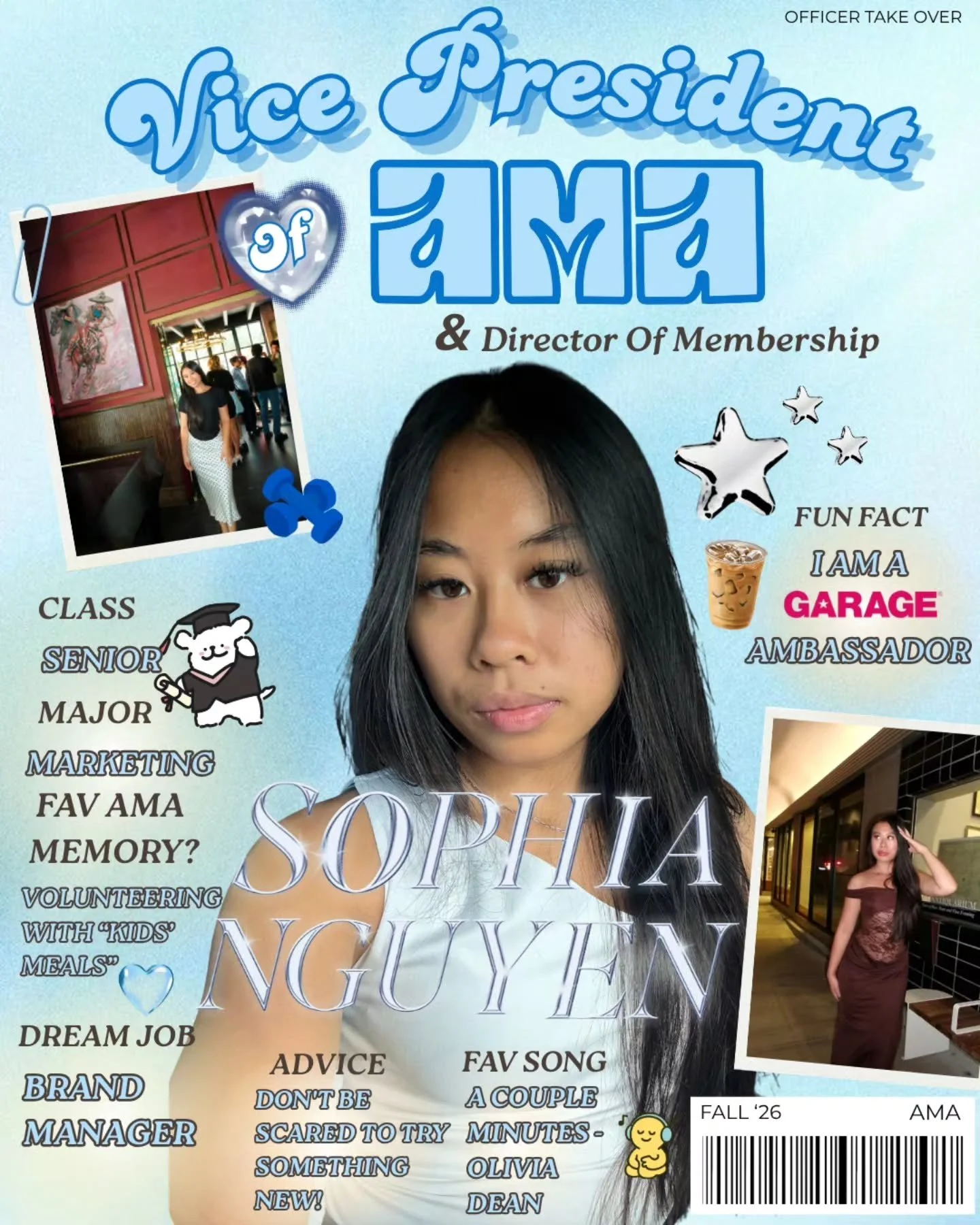 Hey fAMAly! ❤️

Introducing our Vice President and Director of Membership, Sophia Nguyen! 💪🌟

Hope y'all enjoyed her takeover and got to learn a little more about her! ✨️🫶
@sophiangt