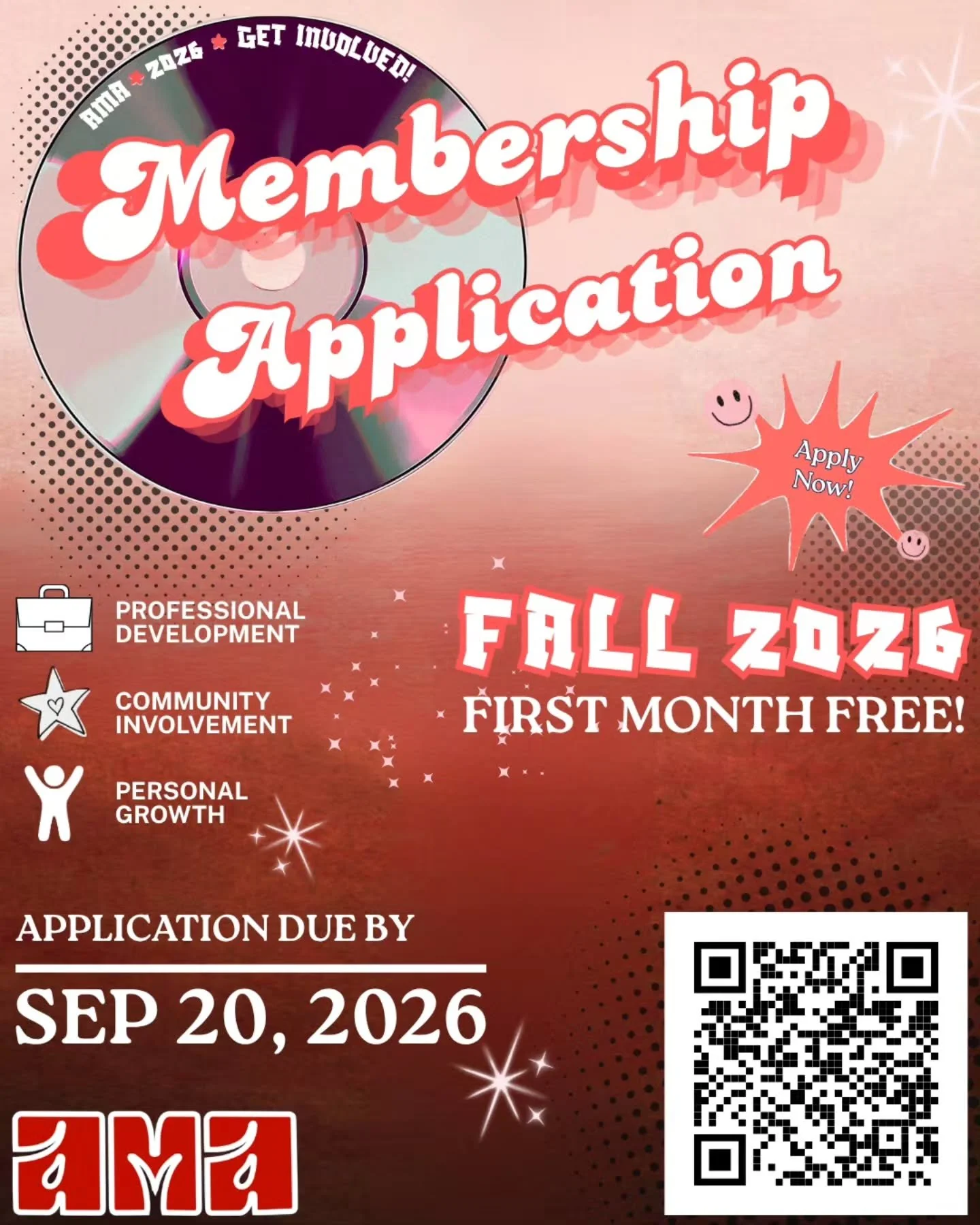 The Fall 2026 AMA Membership Application is live! Level up your skills, get involved in the community, and find your crew, plus get your first month FREE! 🎟️⚡️

​Why join?

💼 Professional Development: Networking &amp; career opportunities
⭐ Communi