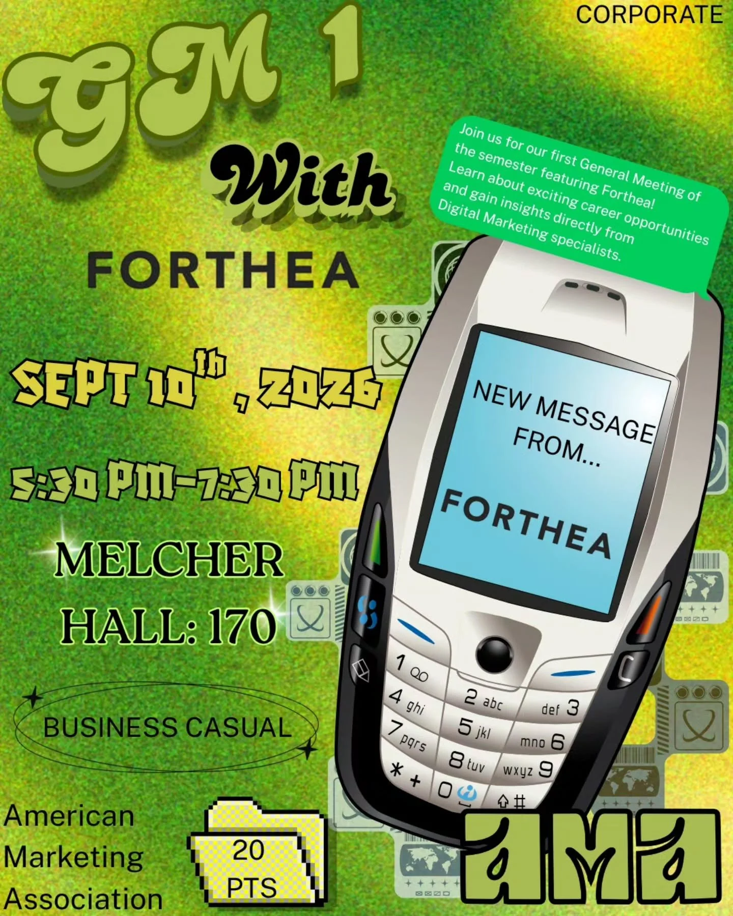 📍LOCATION UPDATE!

​We&rsquo;ve officially locked in our room for GM 1 with Forthea! Join us tomorrow to network with digital marketing specialists, learn about career paths, and earn 20 member points!

​🗓 When: Sept 10th | 5:30 PM &ndash; 7:30 PM
