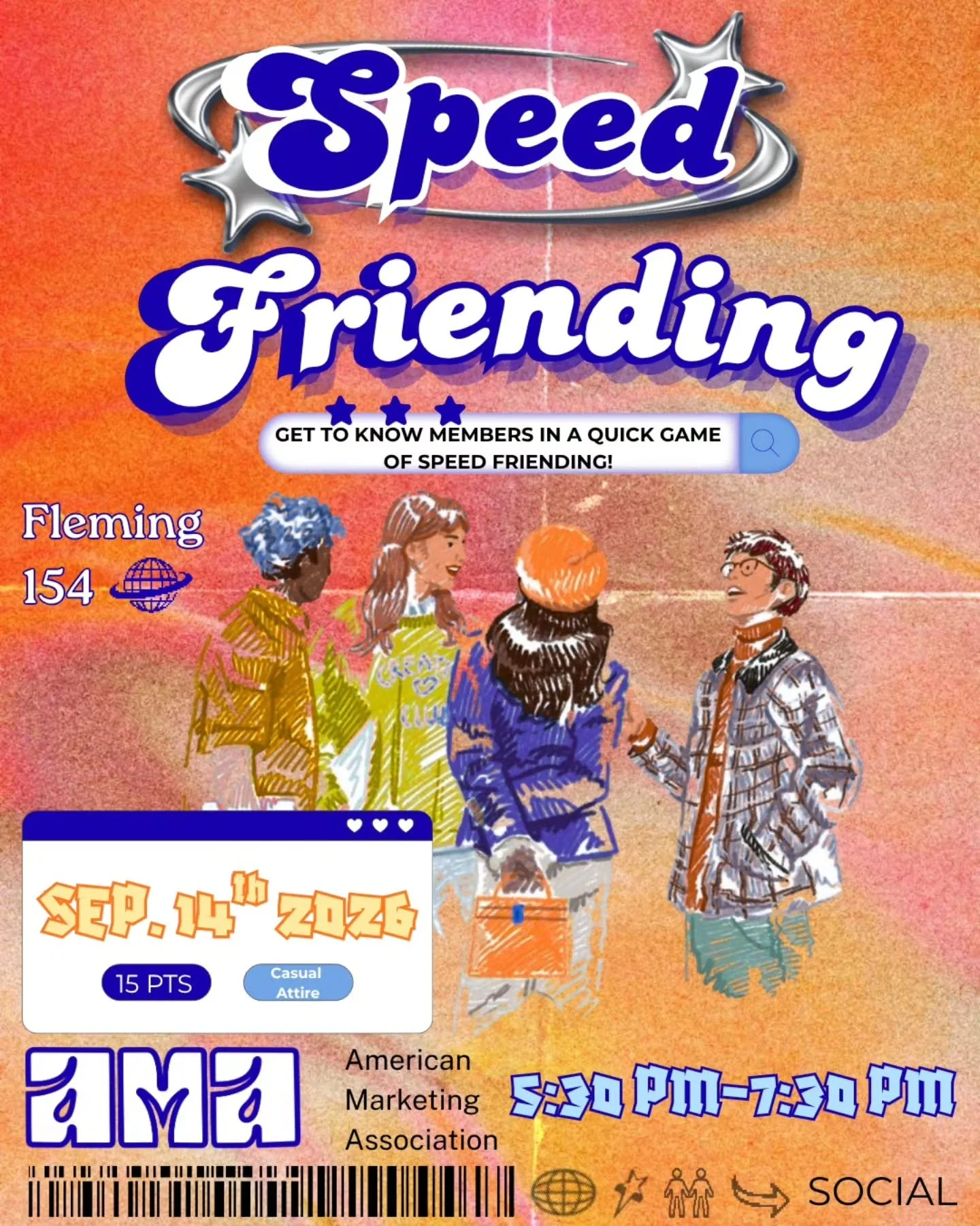 Hey fAMAly! Ready to skip the small talk and find your people? 🤝 Join us for a quick-fire round of Speed Friending! Connect with fellow members, make new friends, and earn 15 member points while you&rsquo;re at it!⚡️

​🗓 When: Monday, Sep 14th | 5: