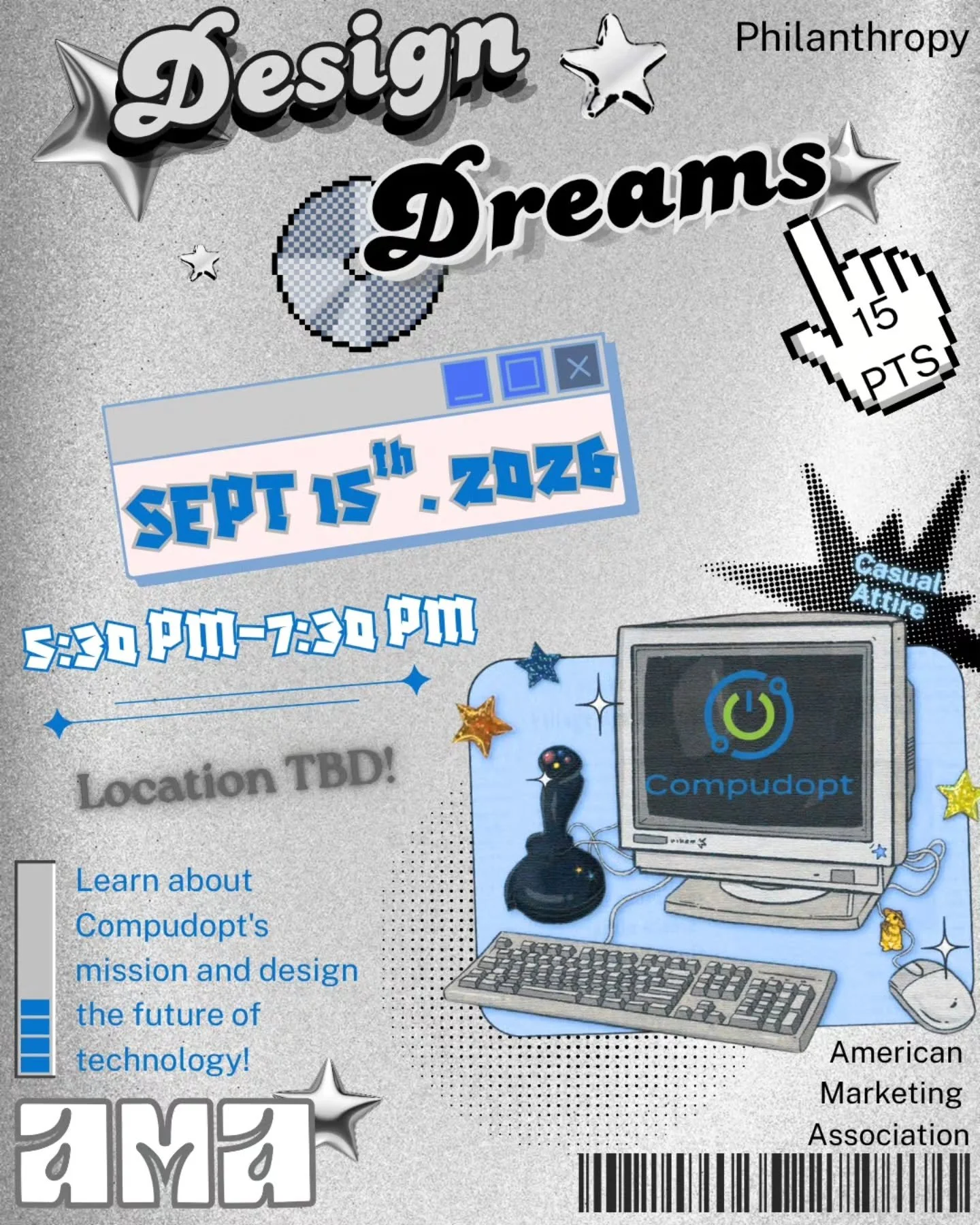 Ready to make an impact? 🌟 Join us for our first philanthropy event of the semester, Design Dreams, in collaboration with Compudopt! ​Come learn about Compudopt&rsquo;s mission to bridge the digital divide and help us design the future of technology
