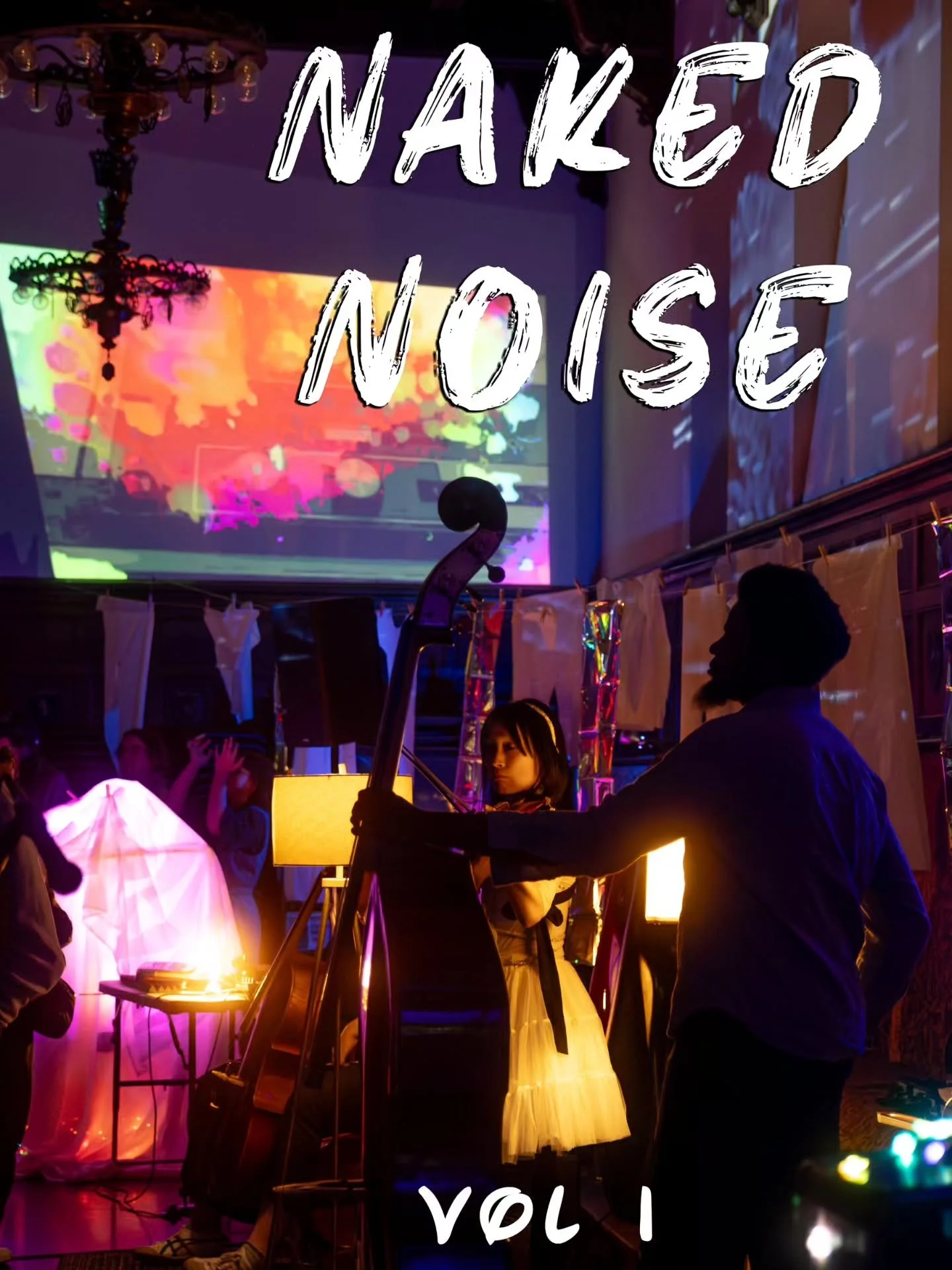 Naked Noise - Ithaca's improvised noise and drone experience. Combining the talents of 18 musicians spread around the room at the Community School of Music and Arts with multiple visual art stations and projections, Naked Noise provides a unique soun